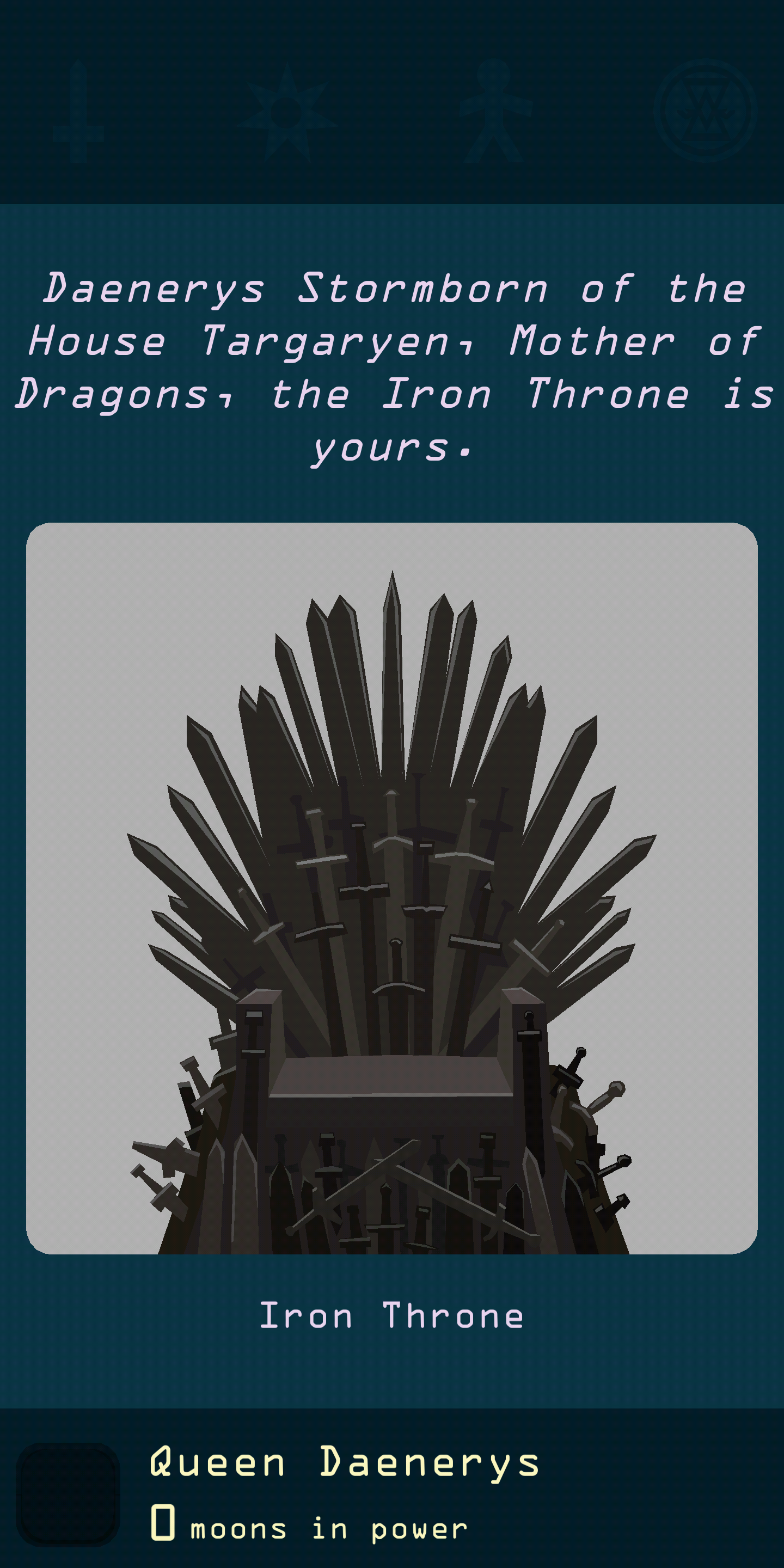 Reigns: Game of Thrones Iron Tron card screenshot
