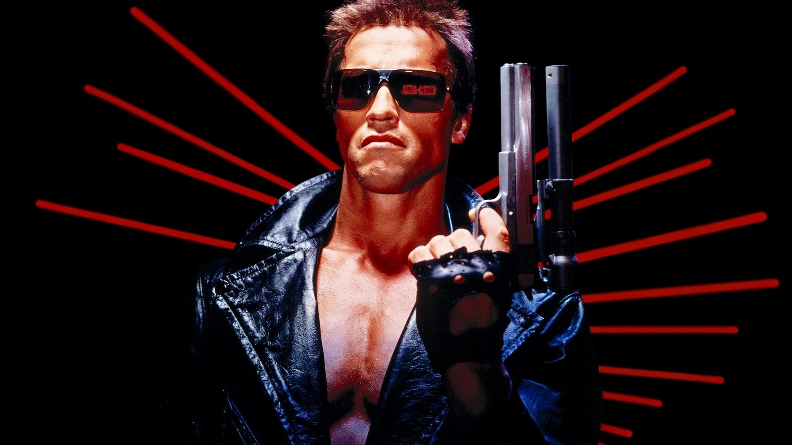 An image of Arnold Schwarzenegger in his iconic role as The Terminator.