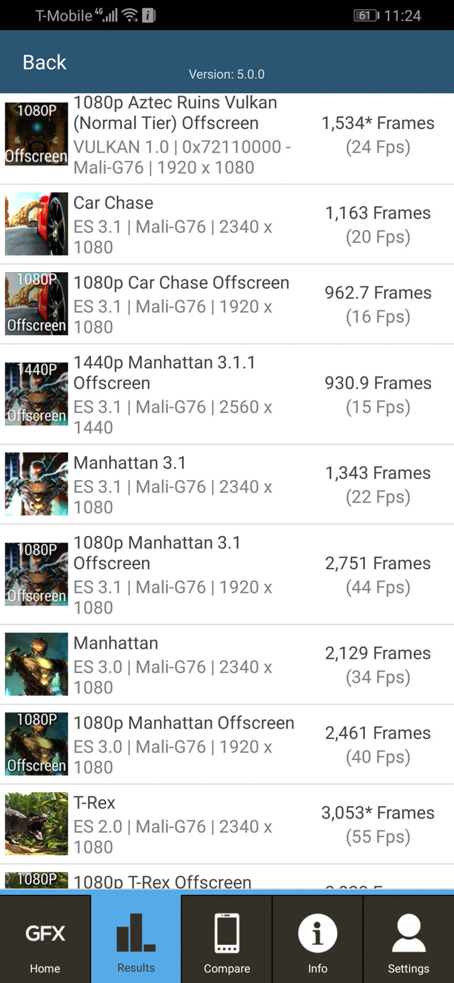 Screenshot of the honor Magic 2 3d mark benchmark results