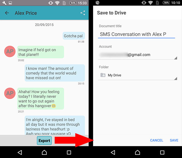 download text messages from android to pc free