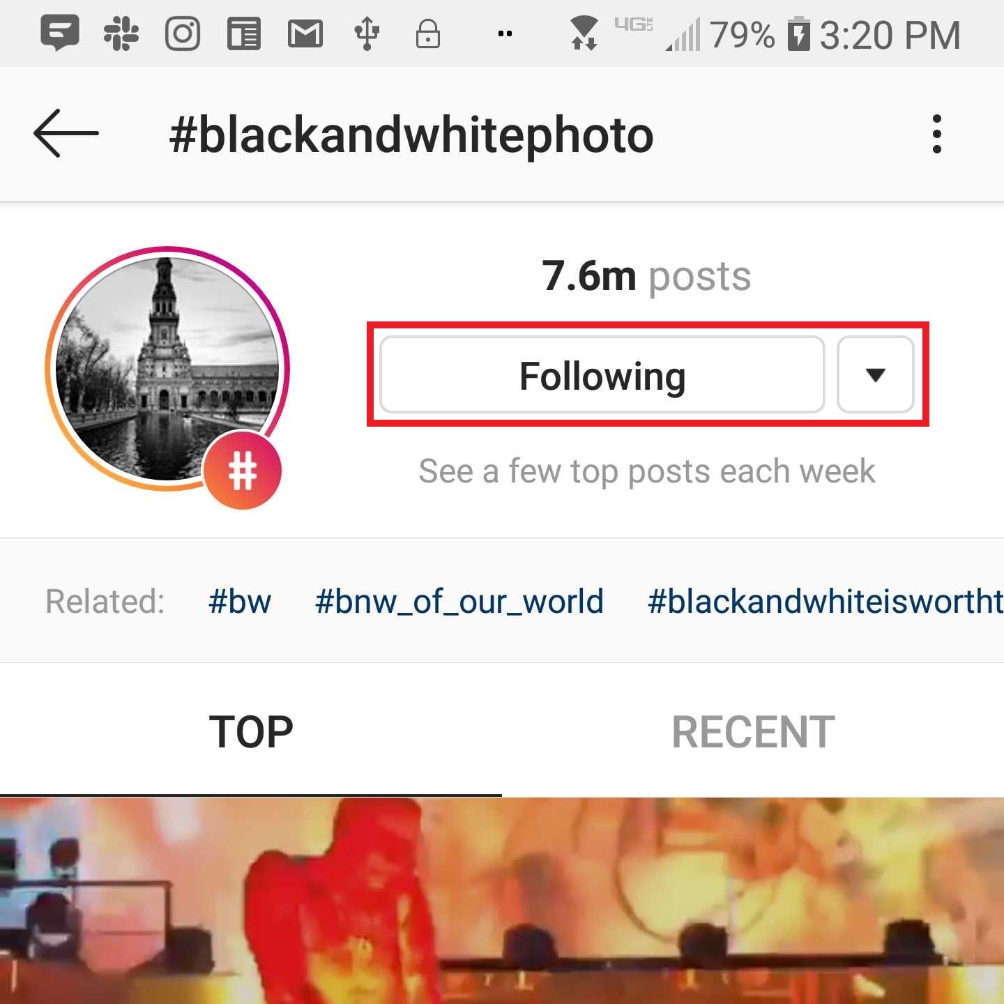Instagram screenshot confirming follow hashtags - Tips & Tricks for Instagram