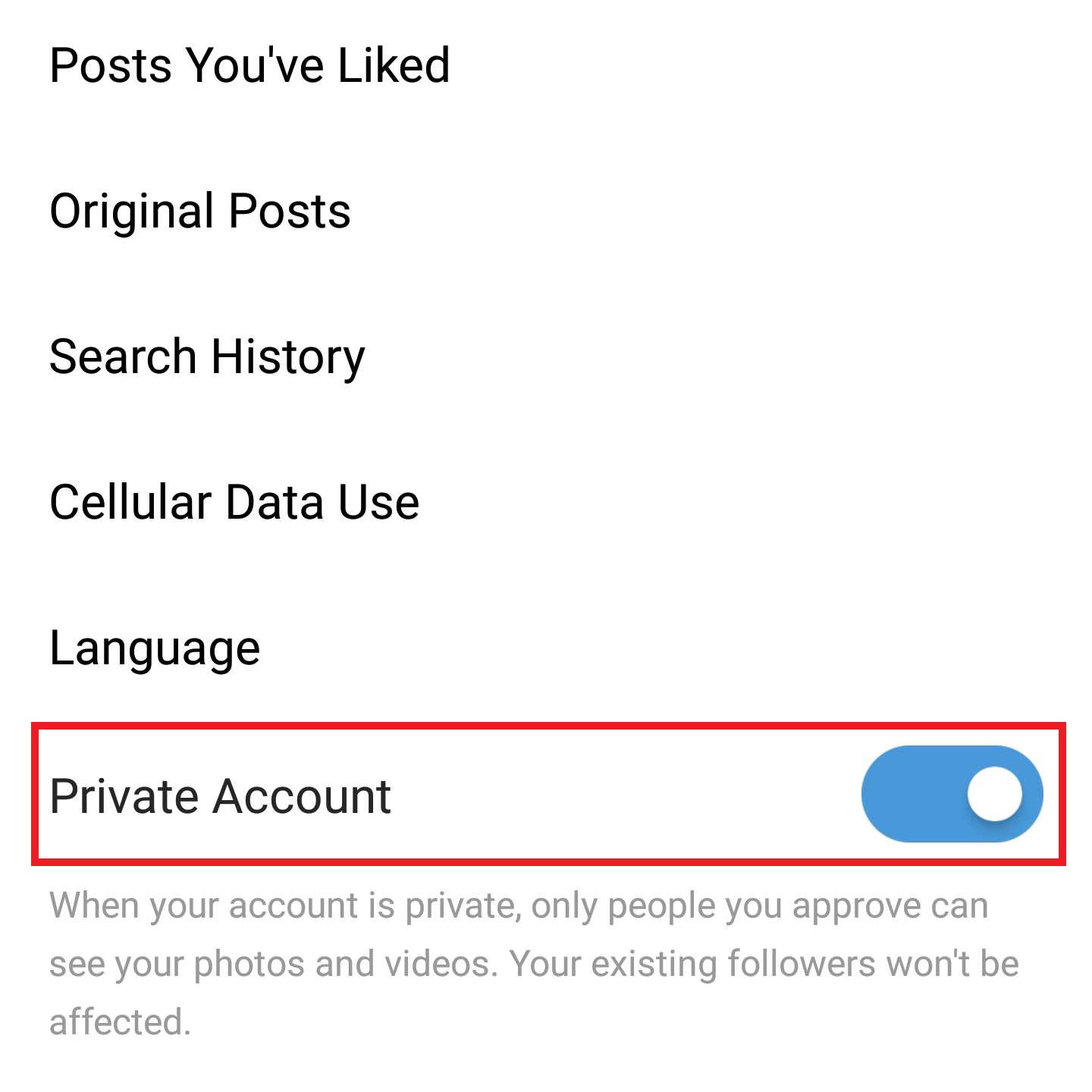 Instagram screenshot to make account private - Tips & Tricks for Instagram