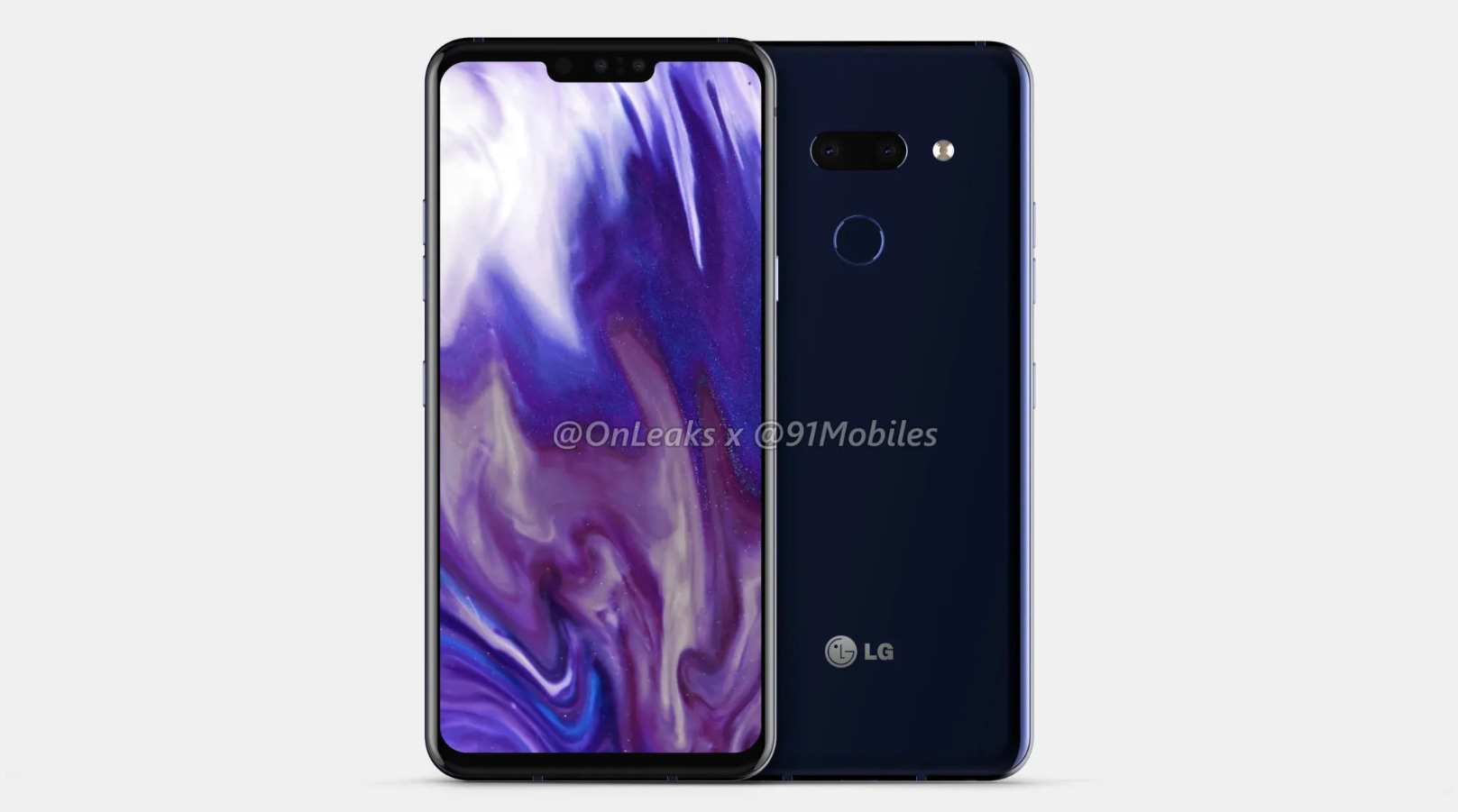 A professional render of the LG G8 ThinQ.