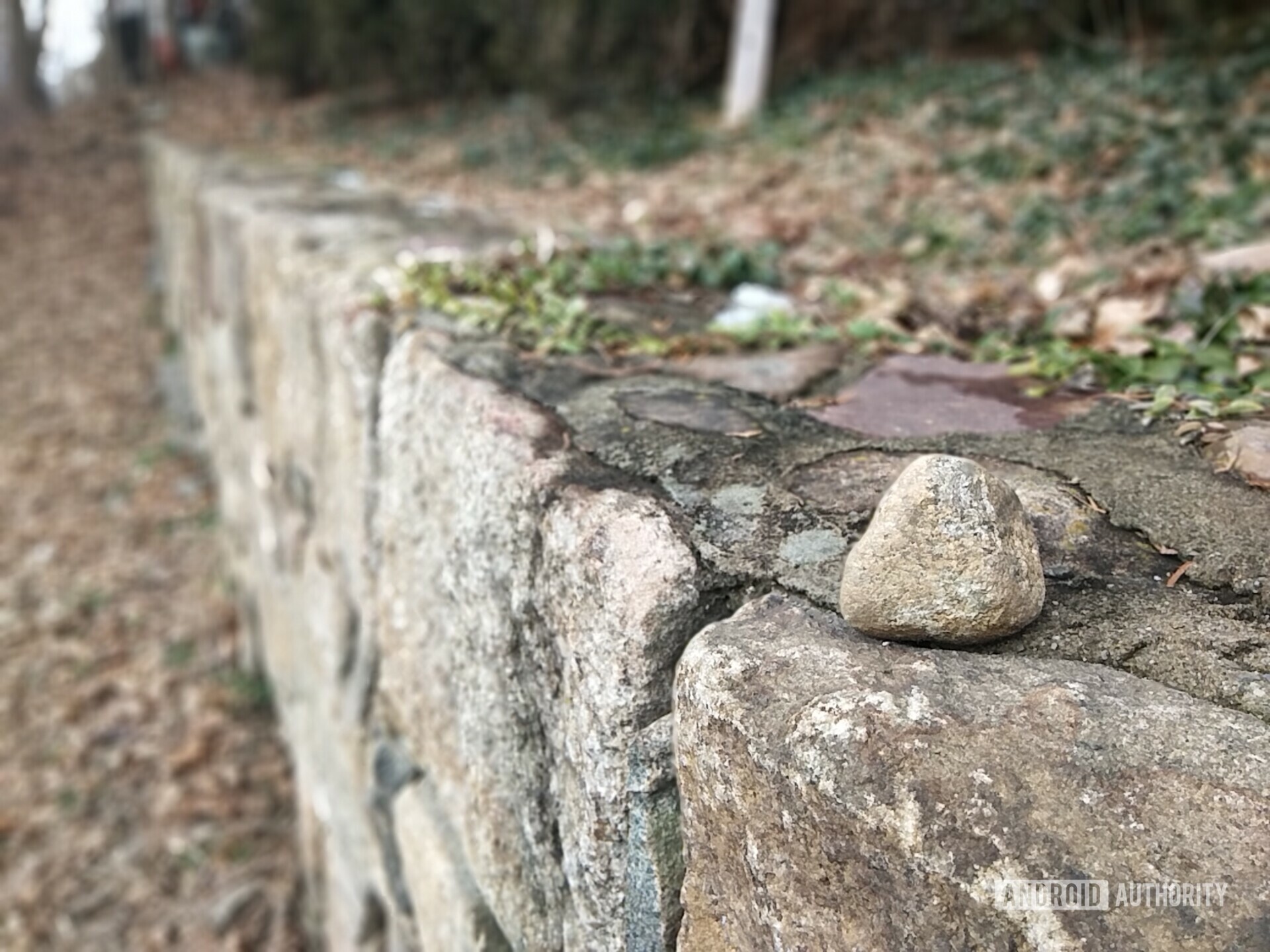 Photo sample of the back camera with medium bokeh effect on the Nokia 3.1 Plus featuring rocks