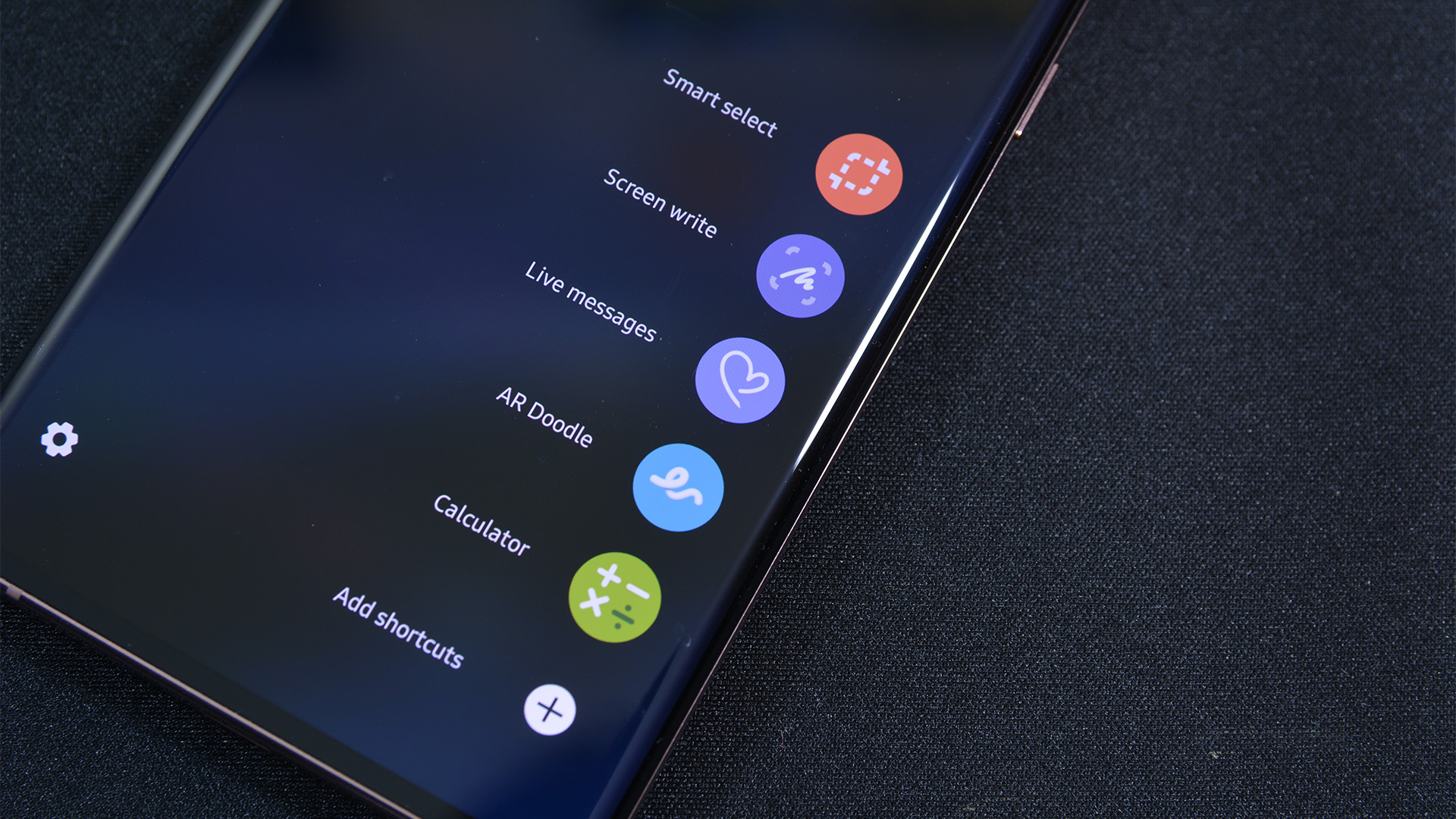 Galaxy Note 20 Ultra Air Command menu