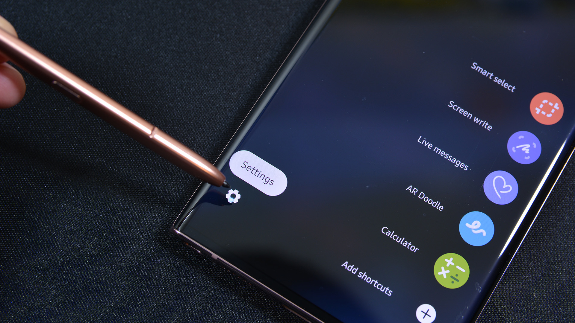 Galaxy Note 20 Ultra Settings menu button