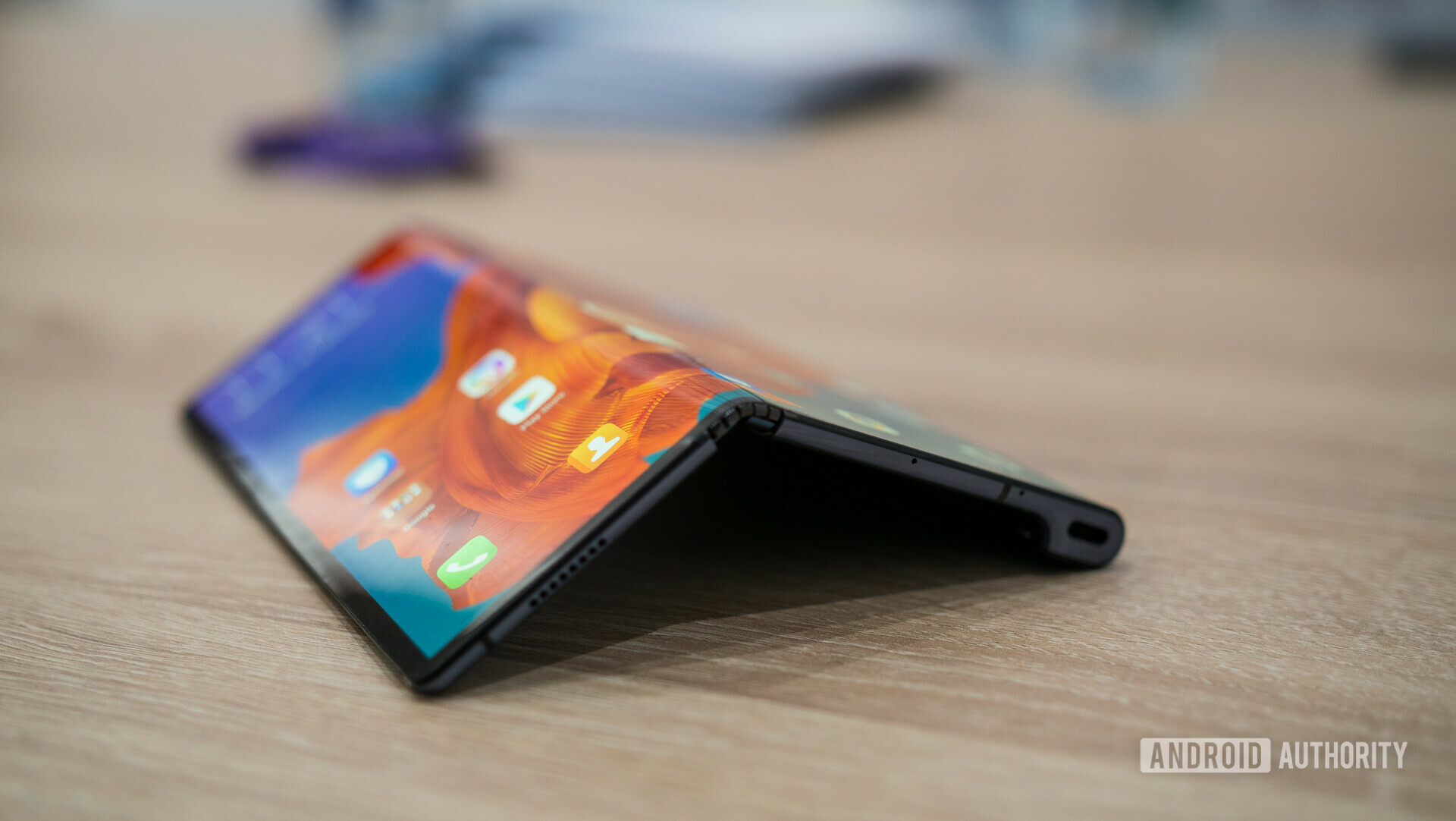 Huawei Mate X Foldable Phone Hands On partially folded