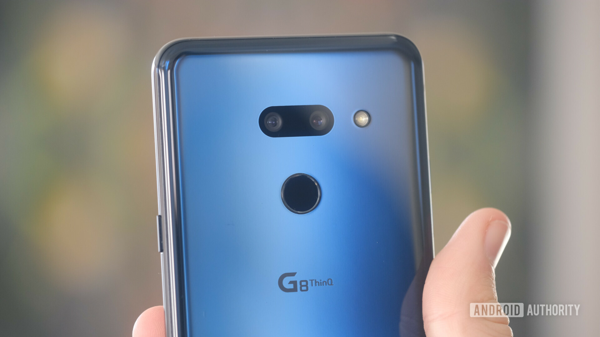 Backside photo of the LG G8 ThinQ showing the dual cameras.