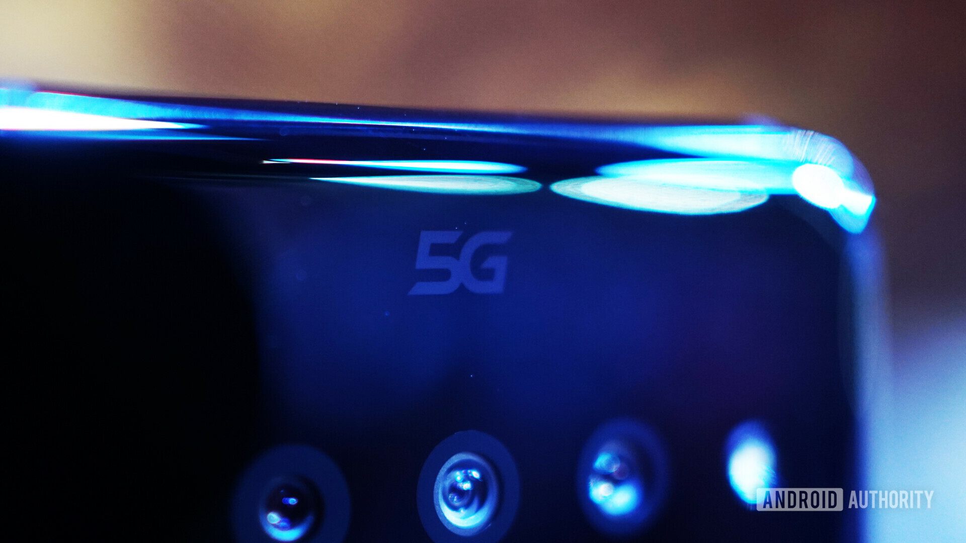 Gros plan du logo LG V50 5G