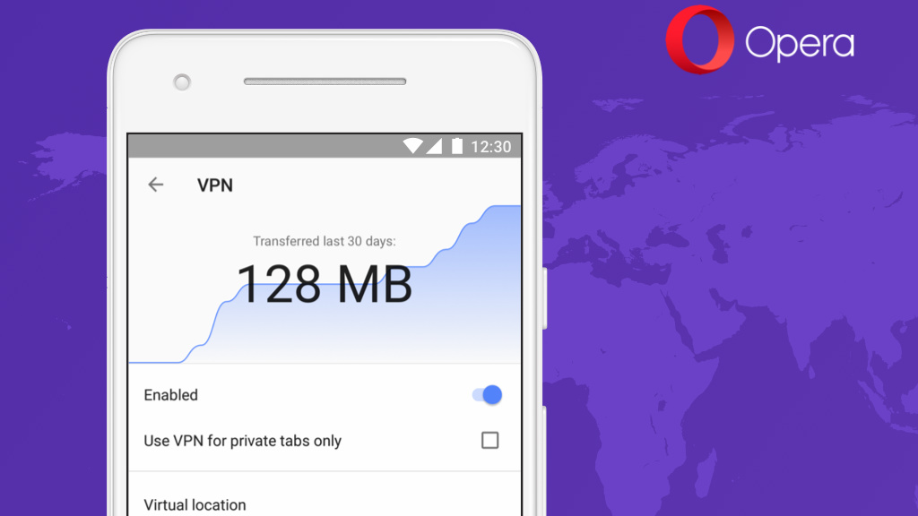 Opera browser adds VPN