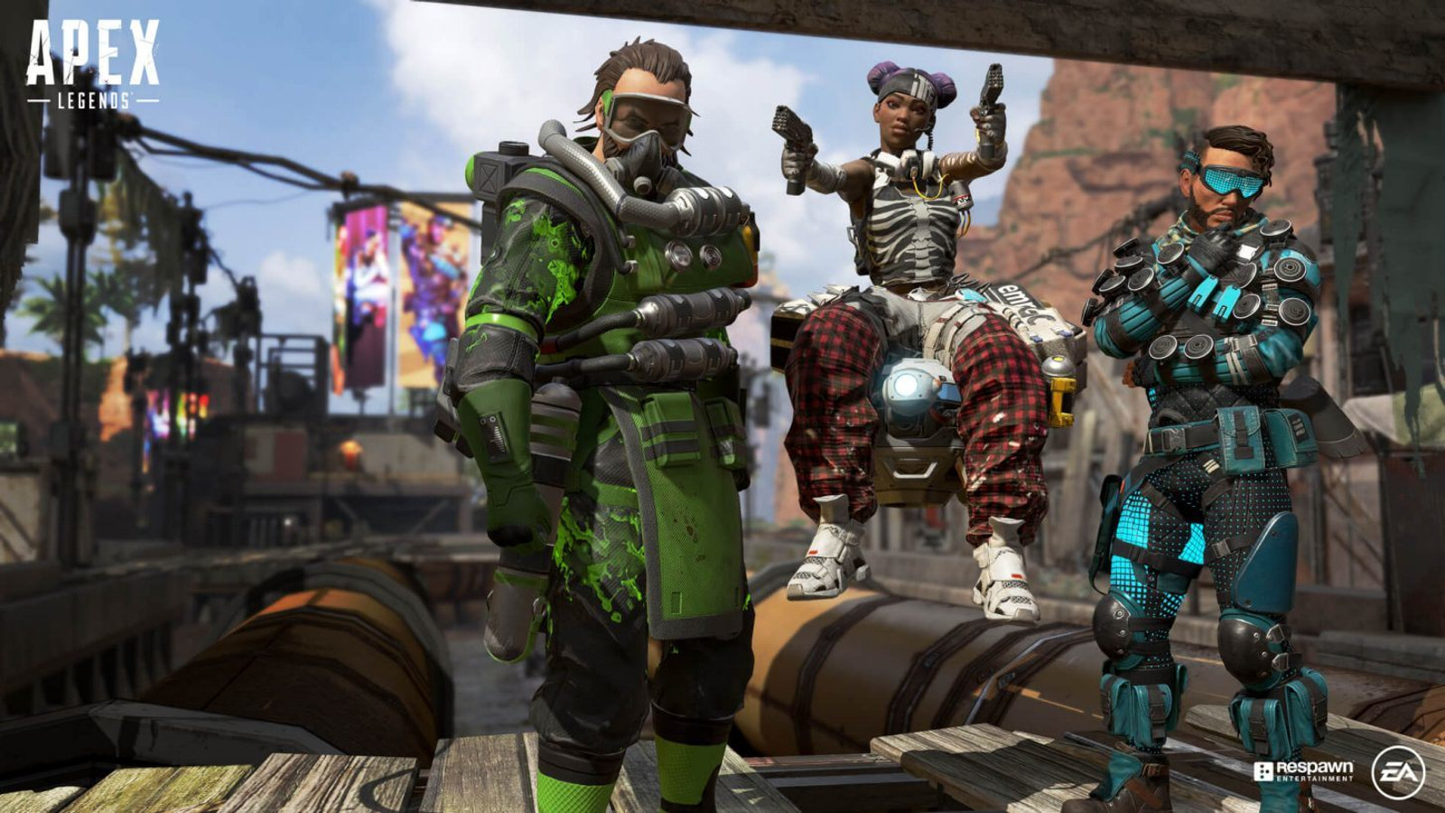 Several characters in Apex Legends. Best free FPS games.