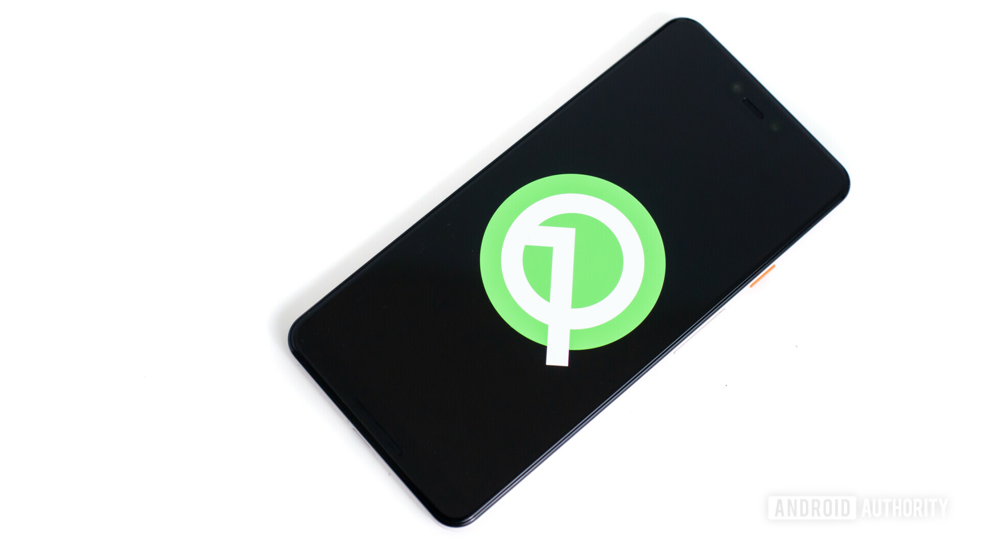 Android Q photo on a white background