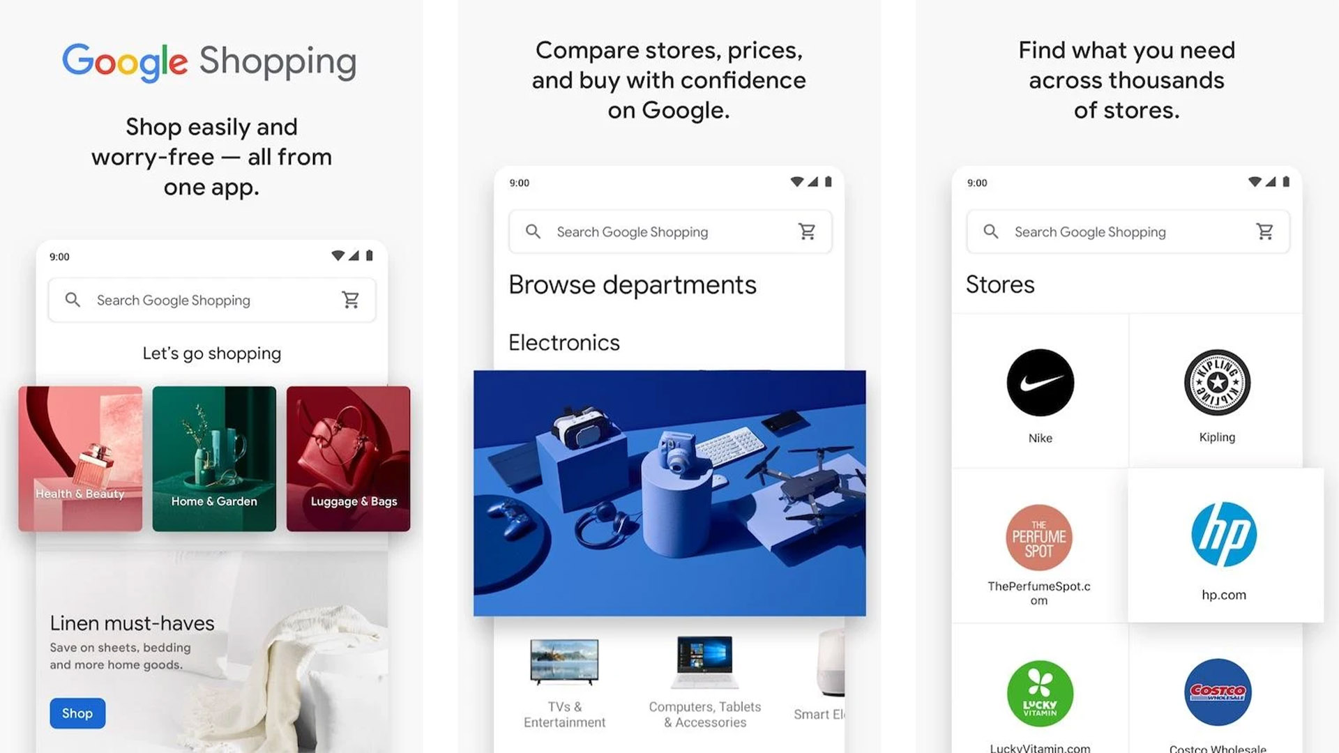 Google Shopping apps screenshot
