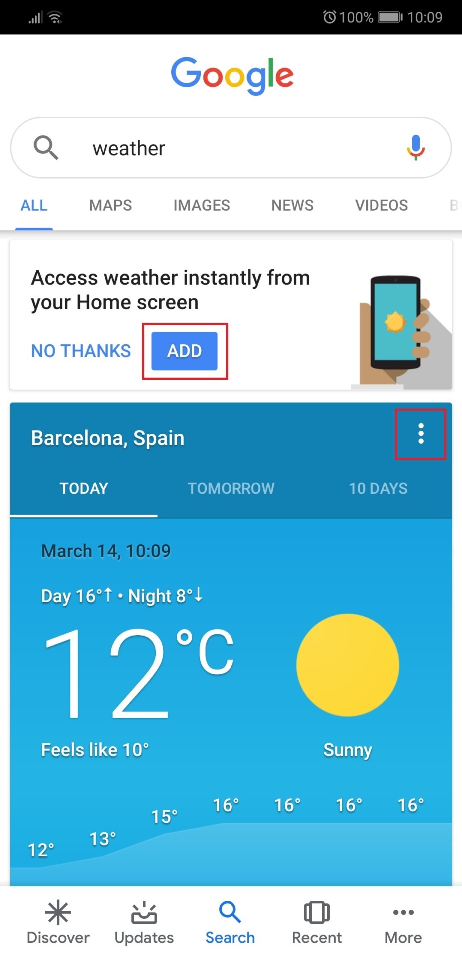 How to get the Google weather app on your phone
