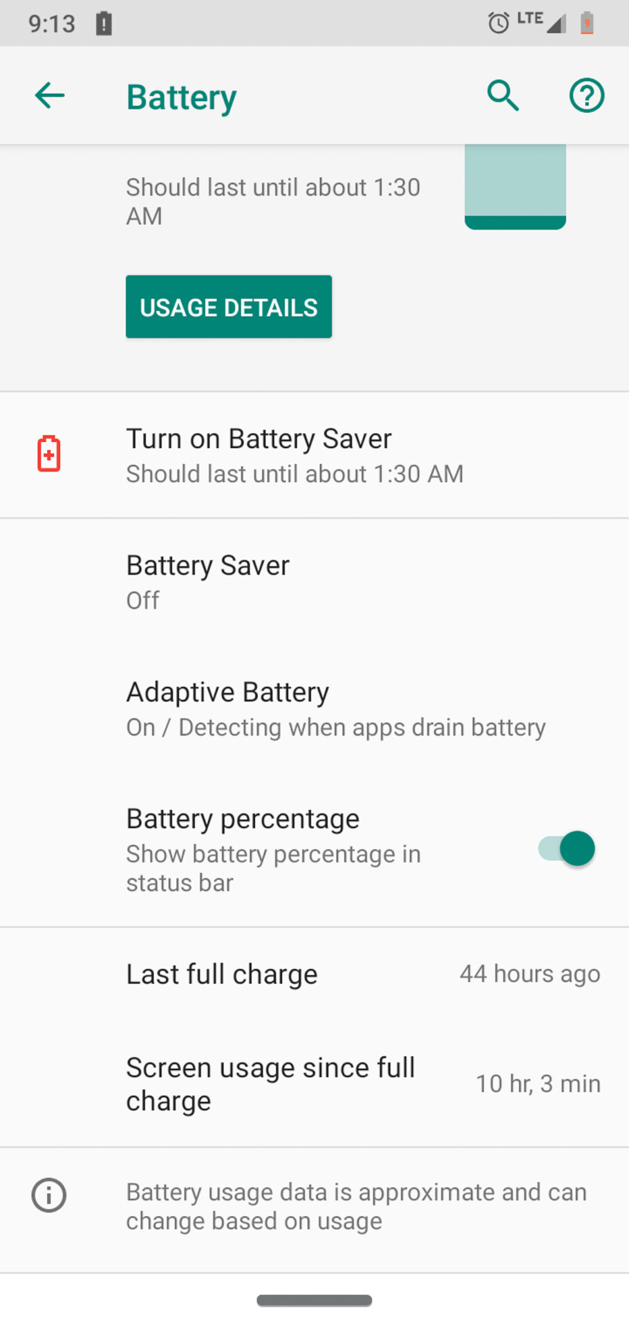 Moto G7 Power Review battery life screenshots