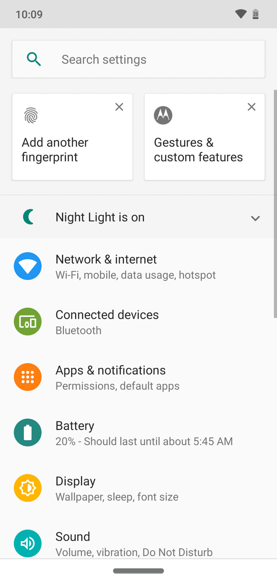 Moto G7 Review software UI screenshots