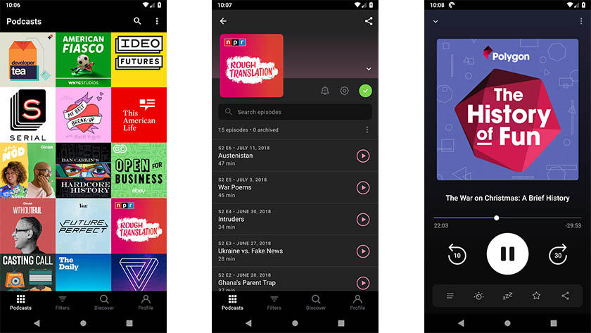 Pocket Casts - las mejores aplicaciones de Chromecast para Android