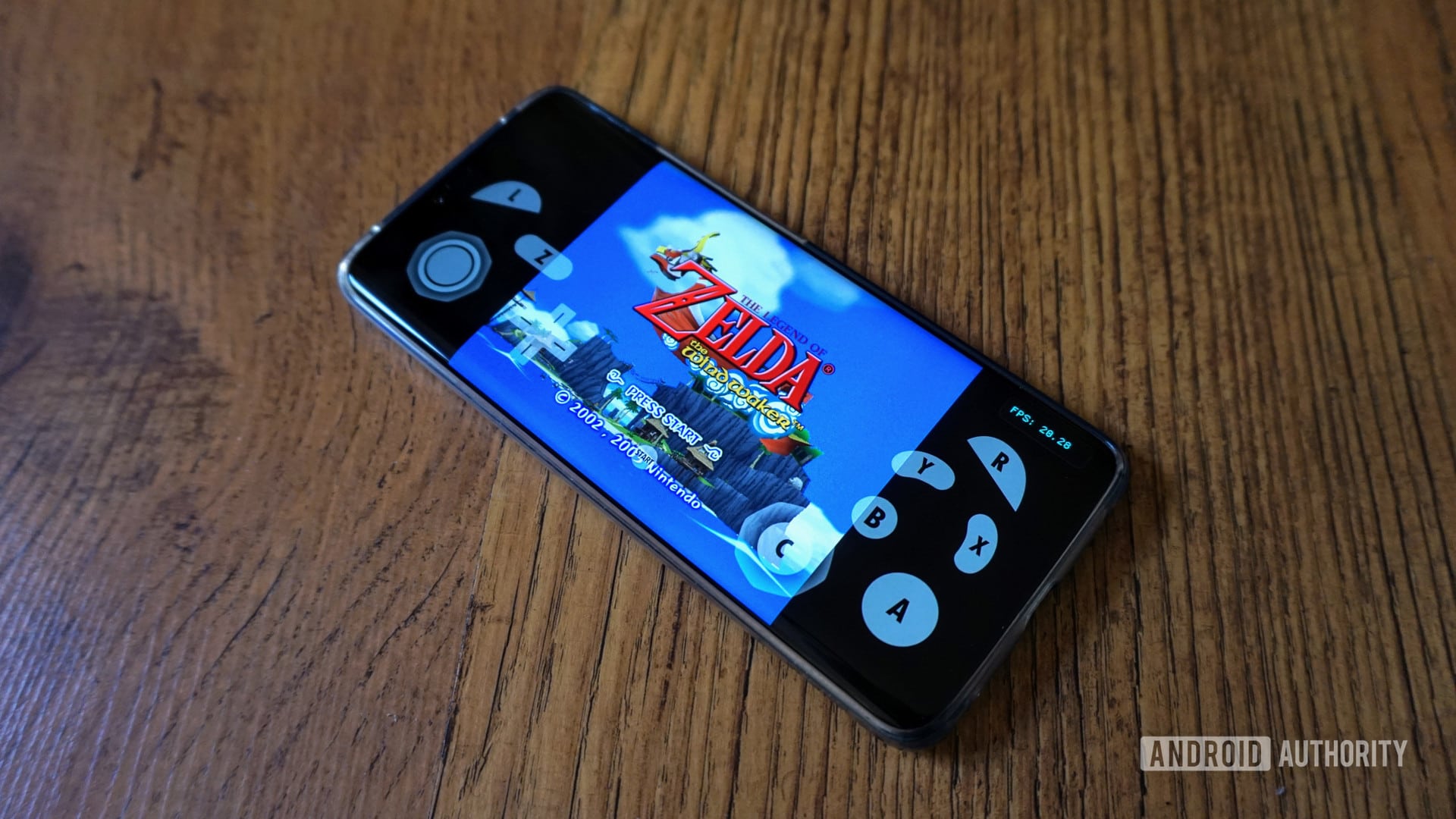 The Legend of Zelda Wind Waker running on Dolphin emulator on an Android smartphone