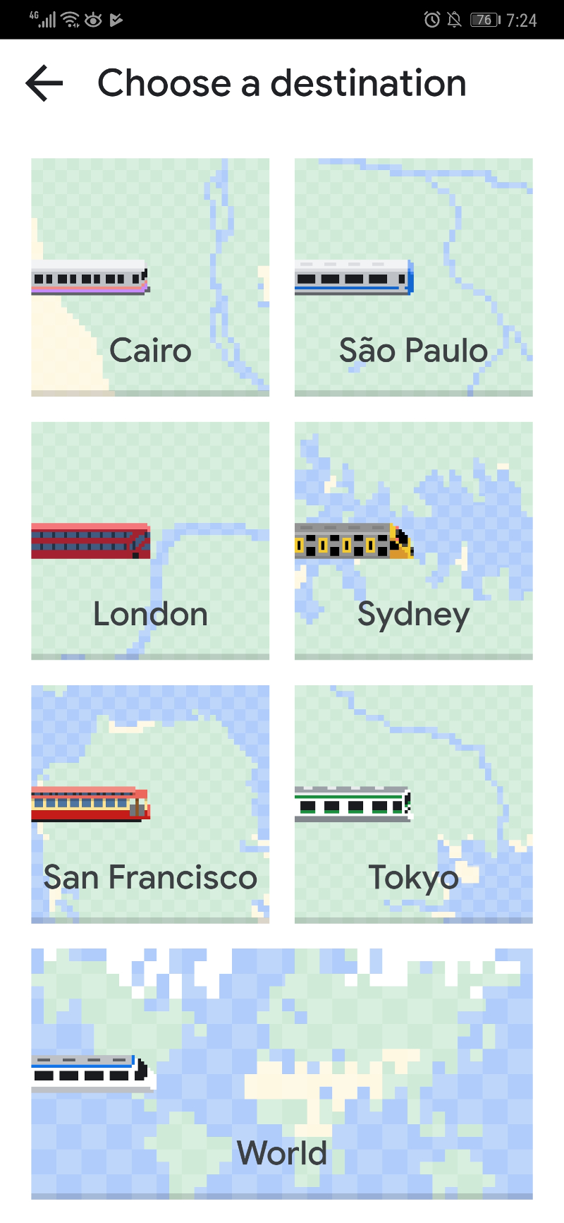 Levels in Google Maps Snake.