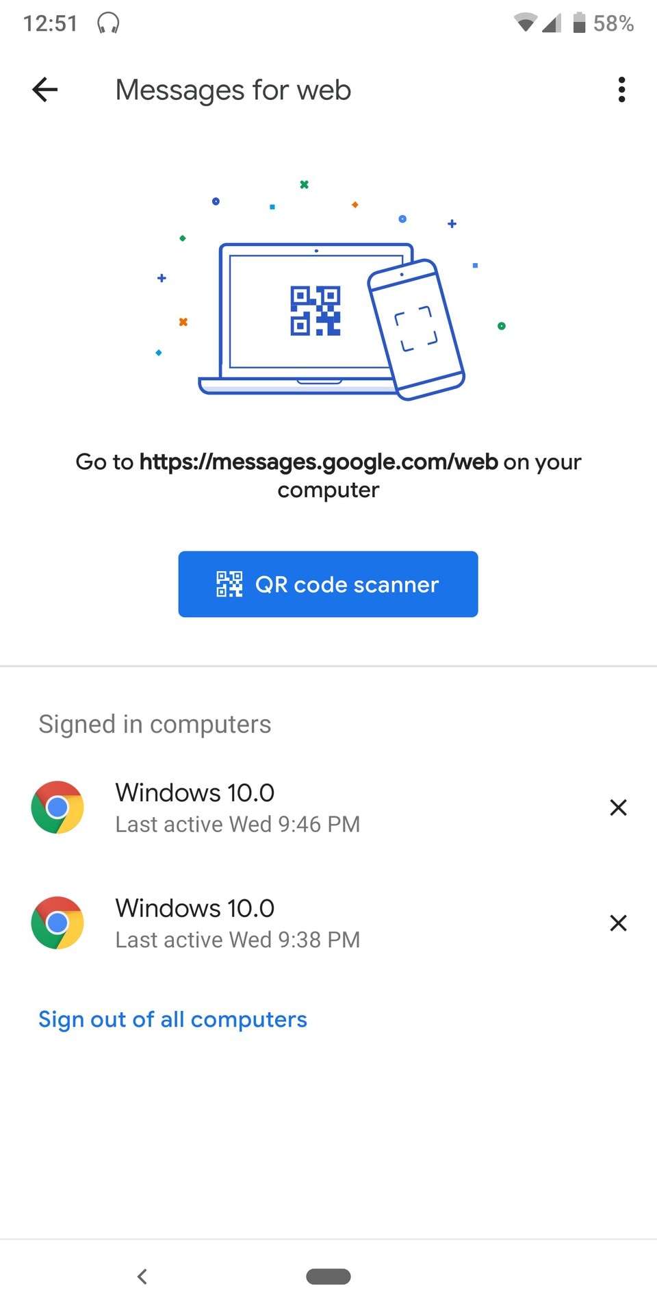 messages for web access instructions