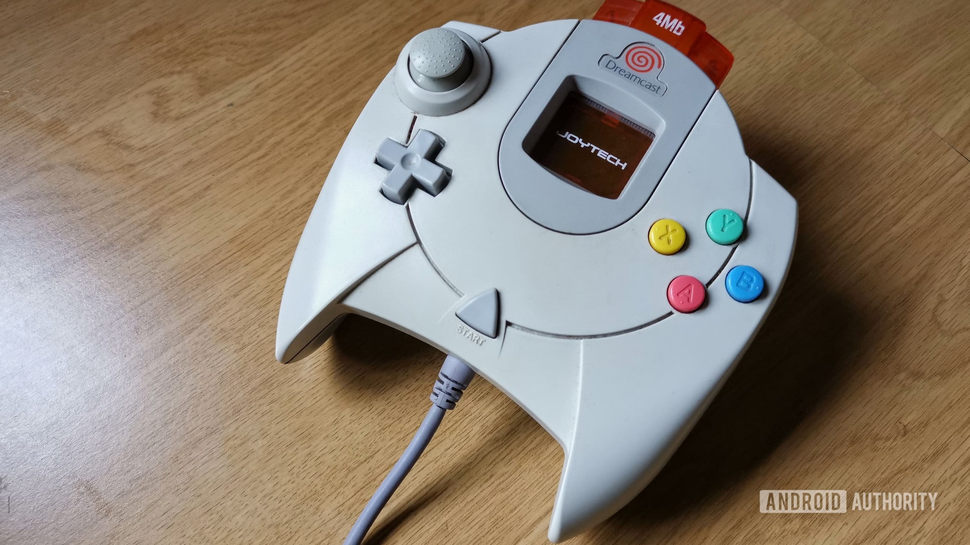 A Sega Dreamcast controller.