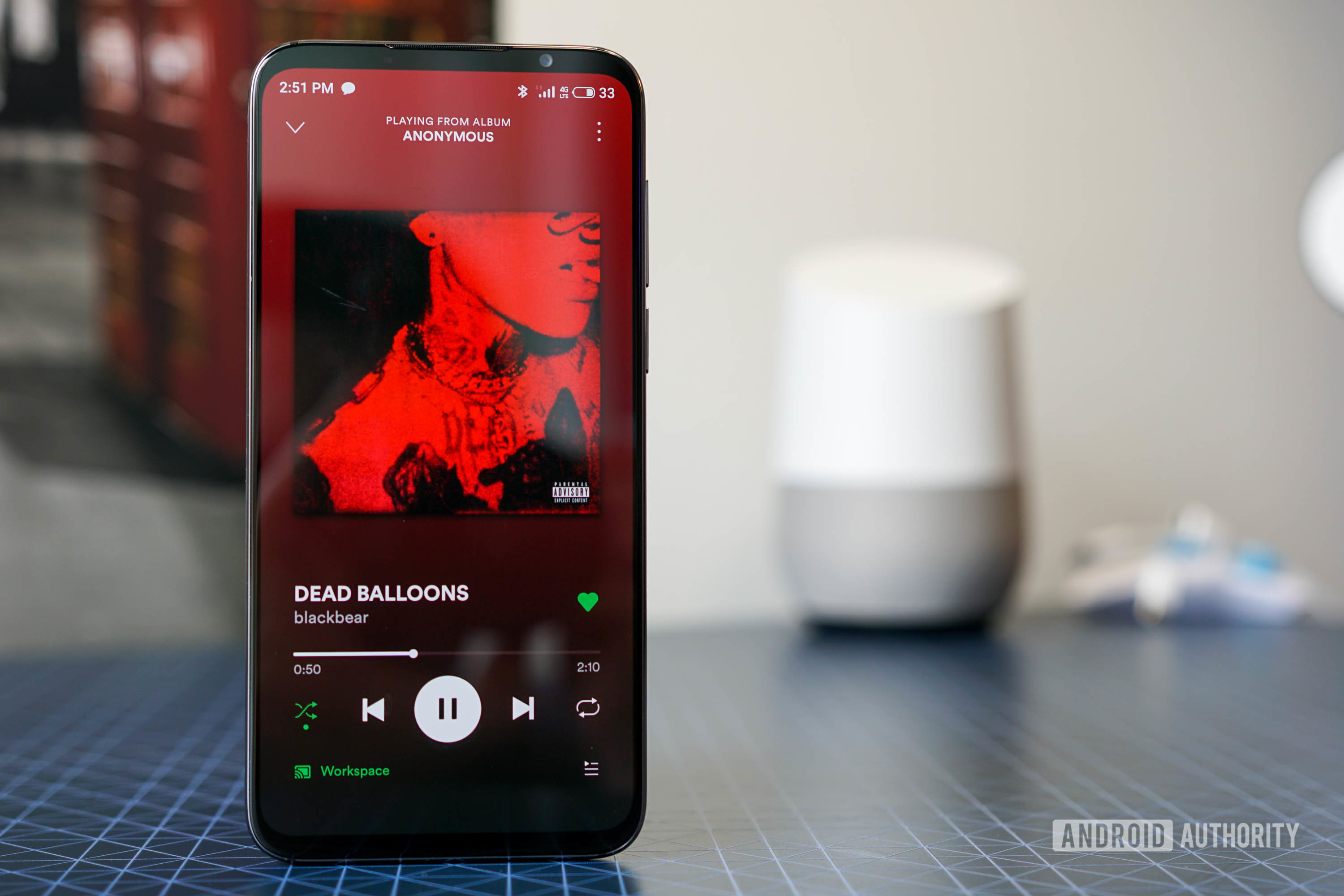 Meizu 16s playing music via Spotify