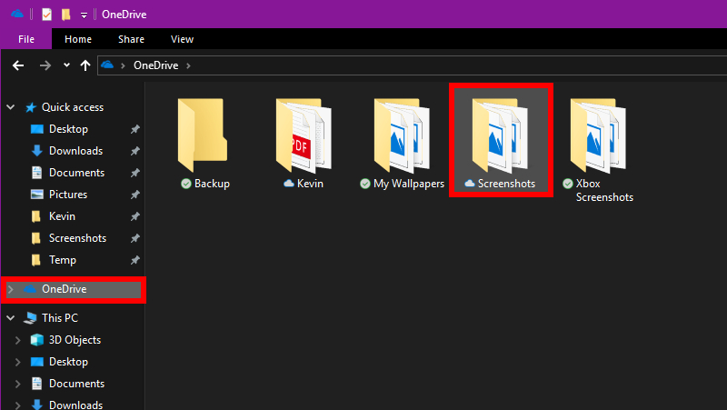OneDrive Screenshot Folder
