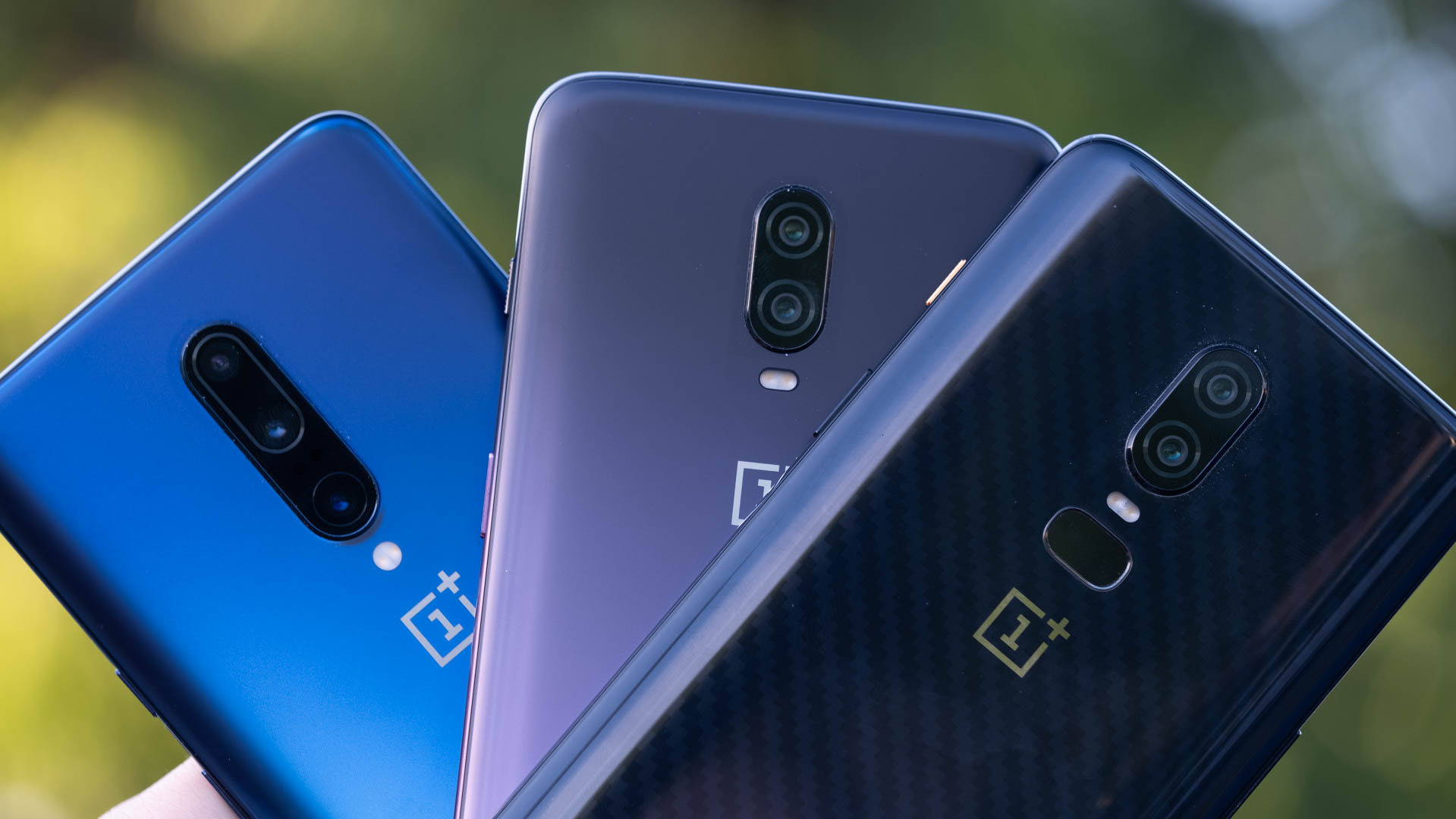 OnePlus 7 Pro vs OnePlus 6T vs OnePlus 6 backs flayed out