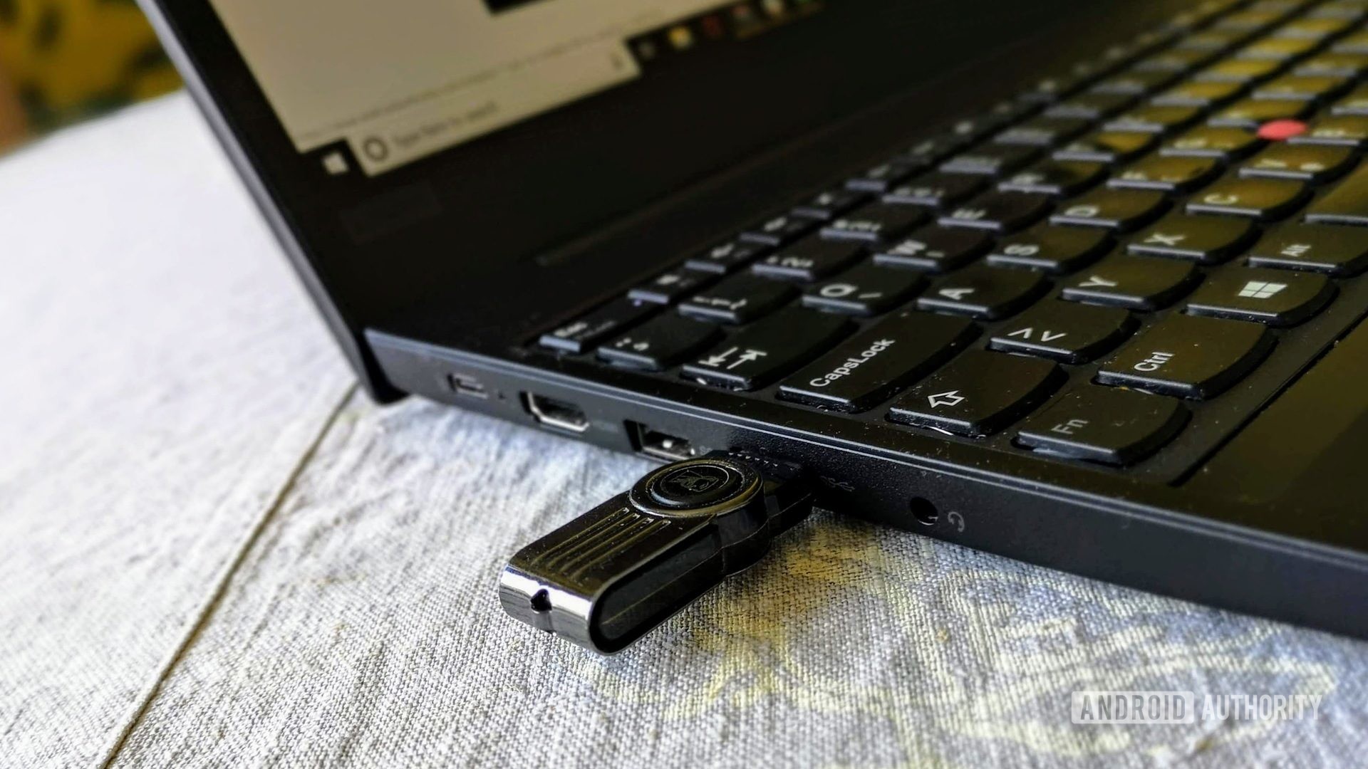 USB flash drive in a computer
