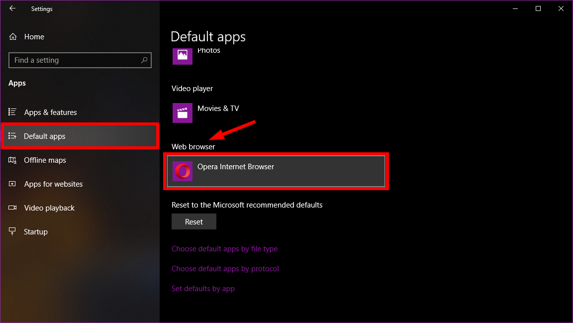 Windows 10 Settings Default Apps