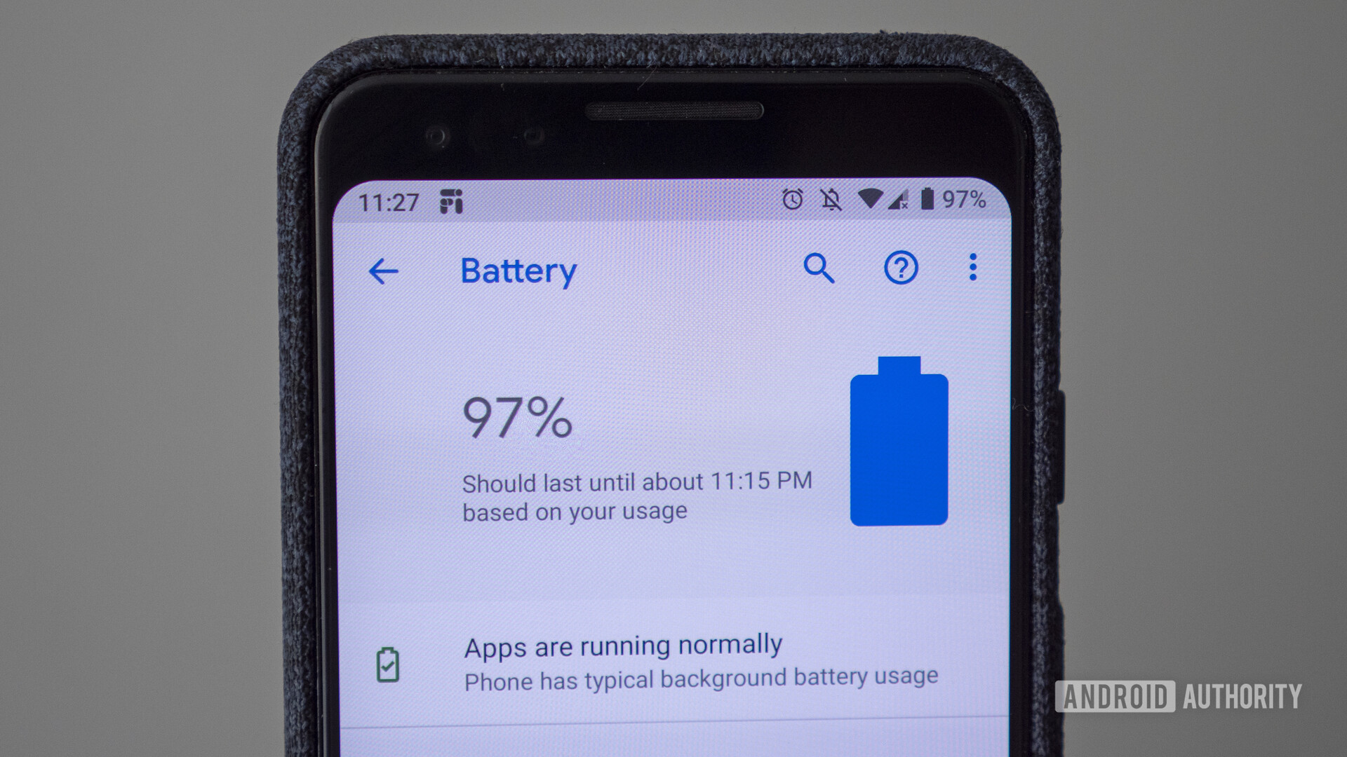 google pixel 3 battery screen