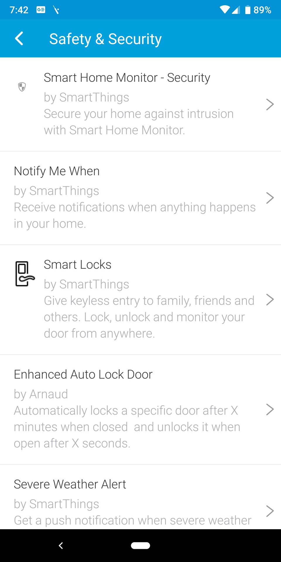 samsung smartthings app door lock setup