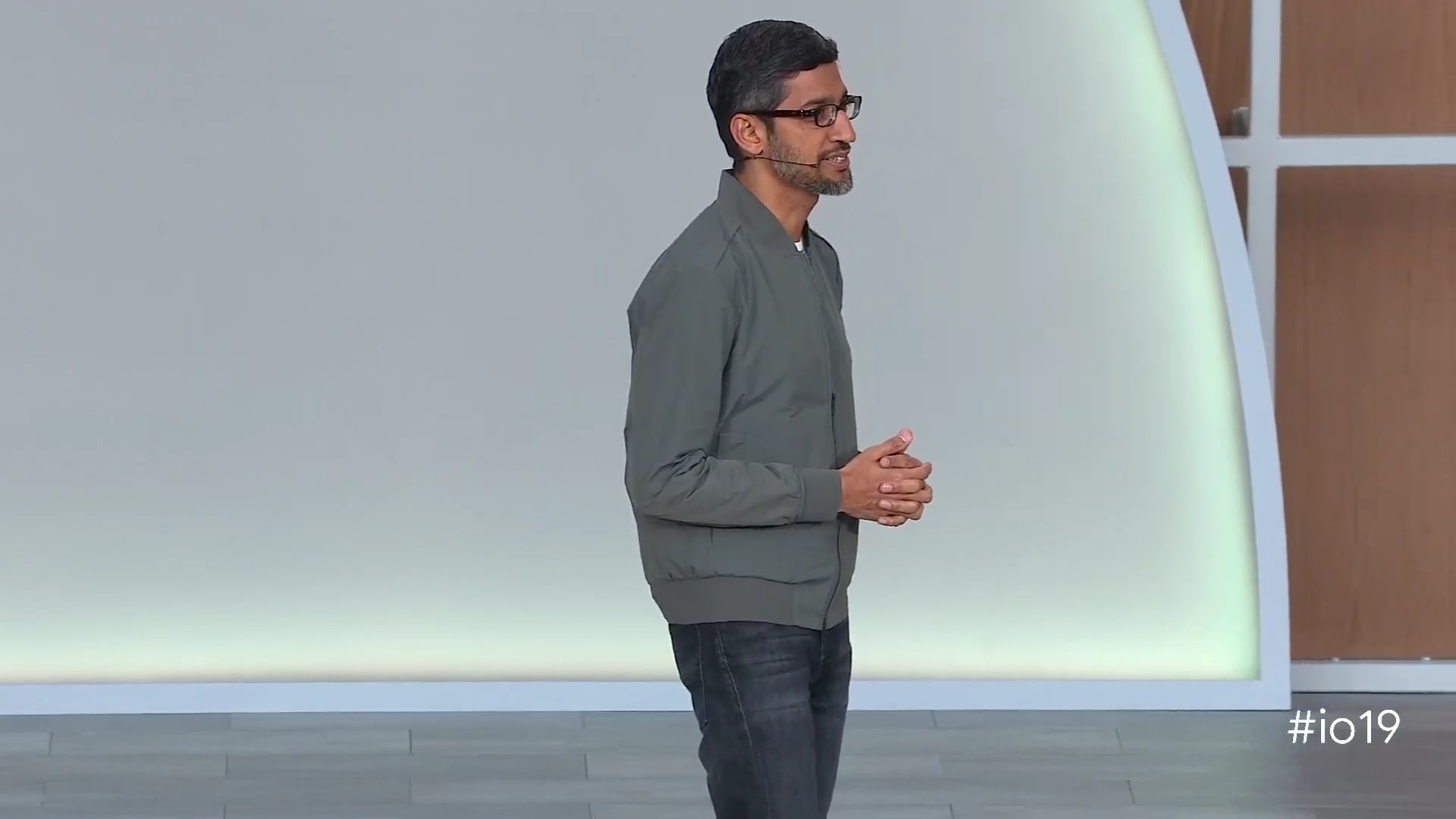 An image of Sundar Pichai at Google I/O 2019