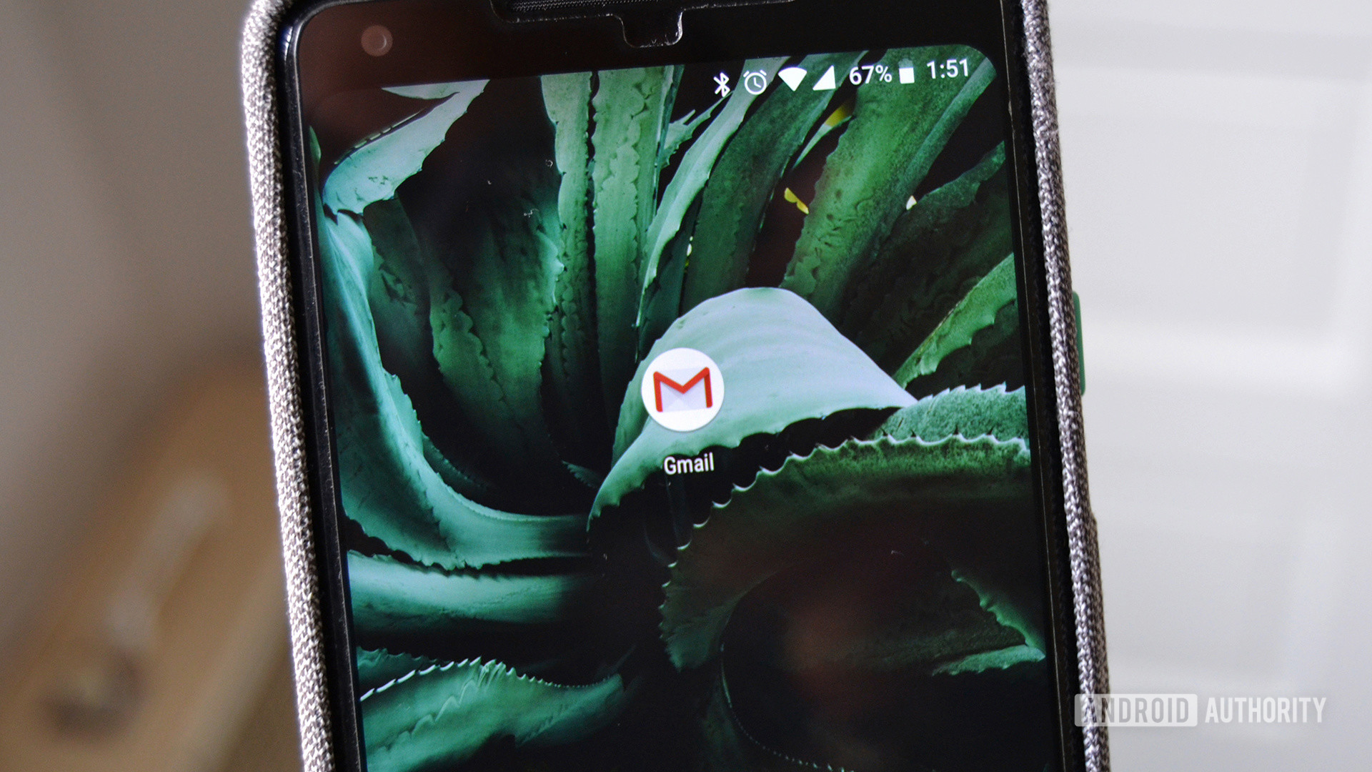 Gmail app icon on the Pixel 2 XL's homescreen.