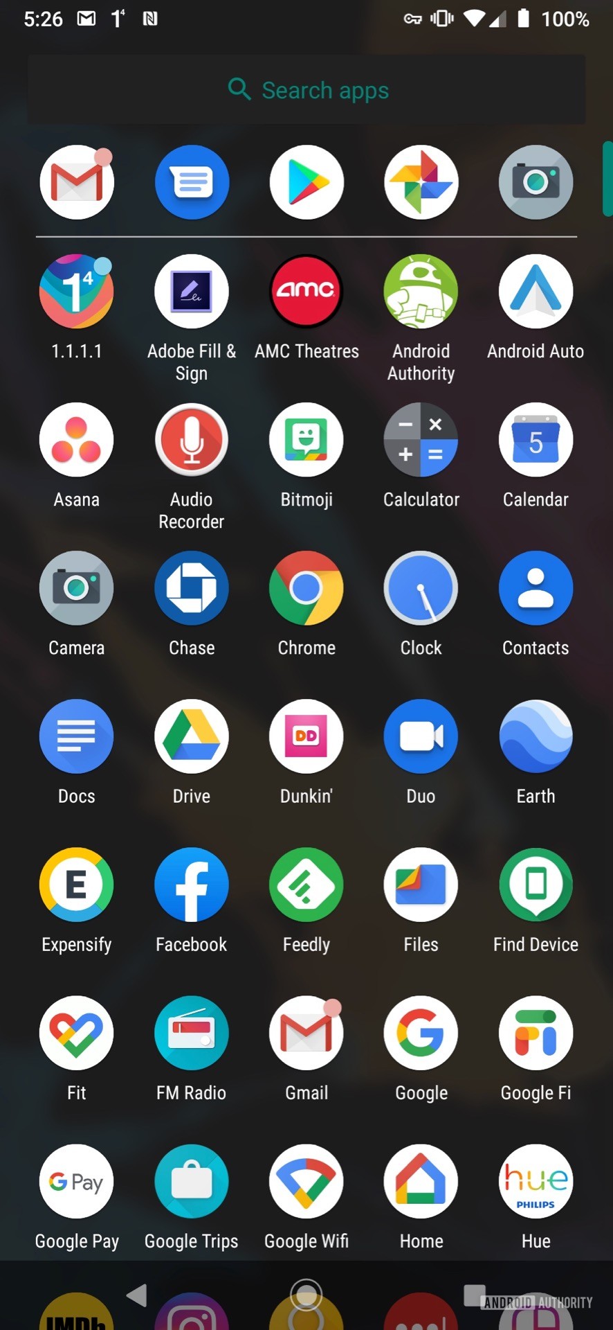 Motorola Moto Z4 app drawer
