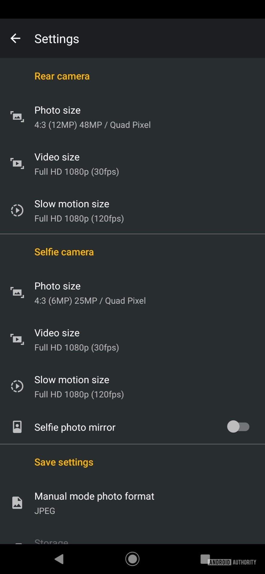 Motorola Moto Z4 camera app options
