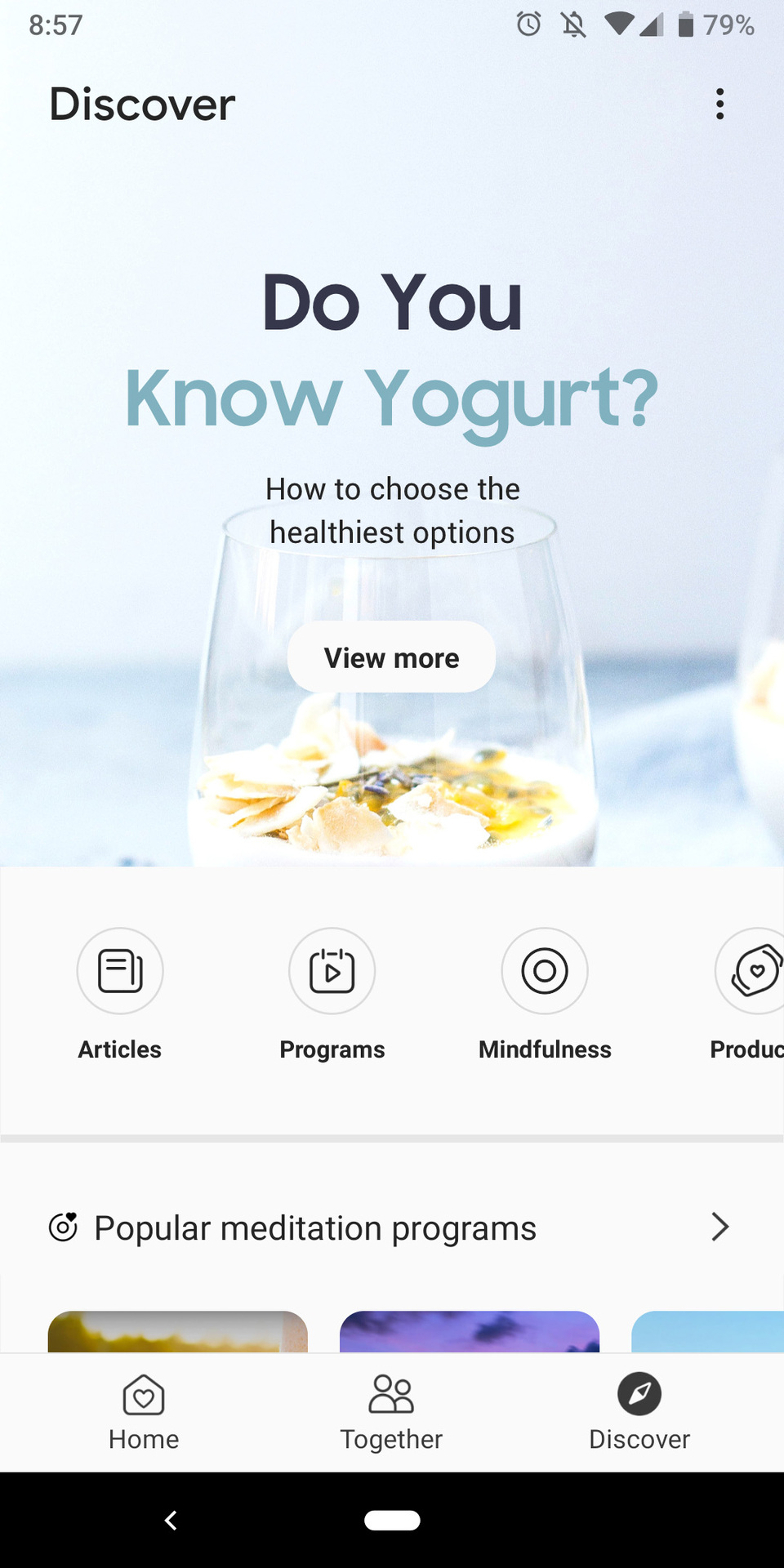 samsung health app discover