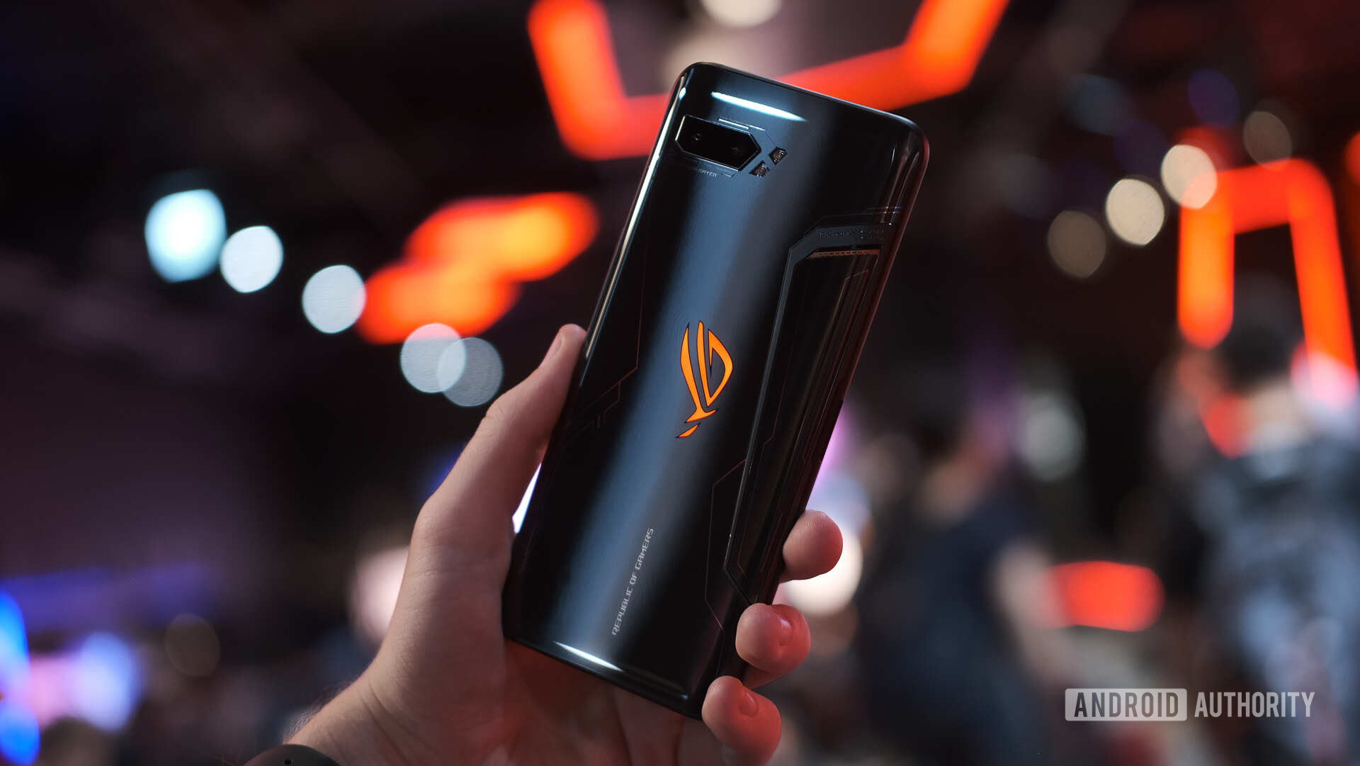 Asus ROG Phone 2 back in hand at angle
