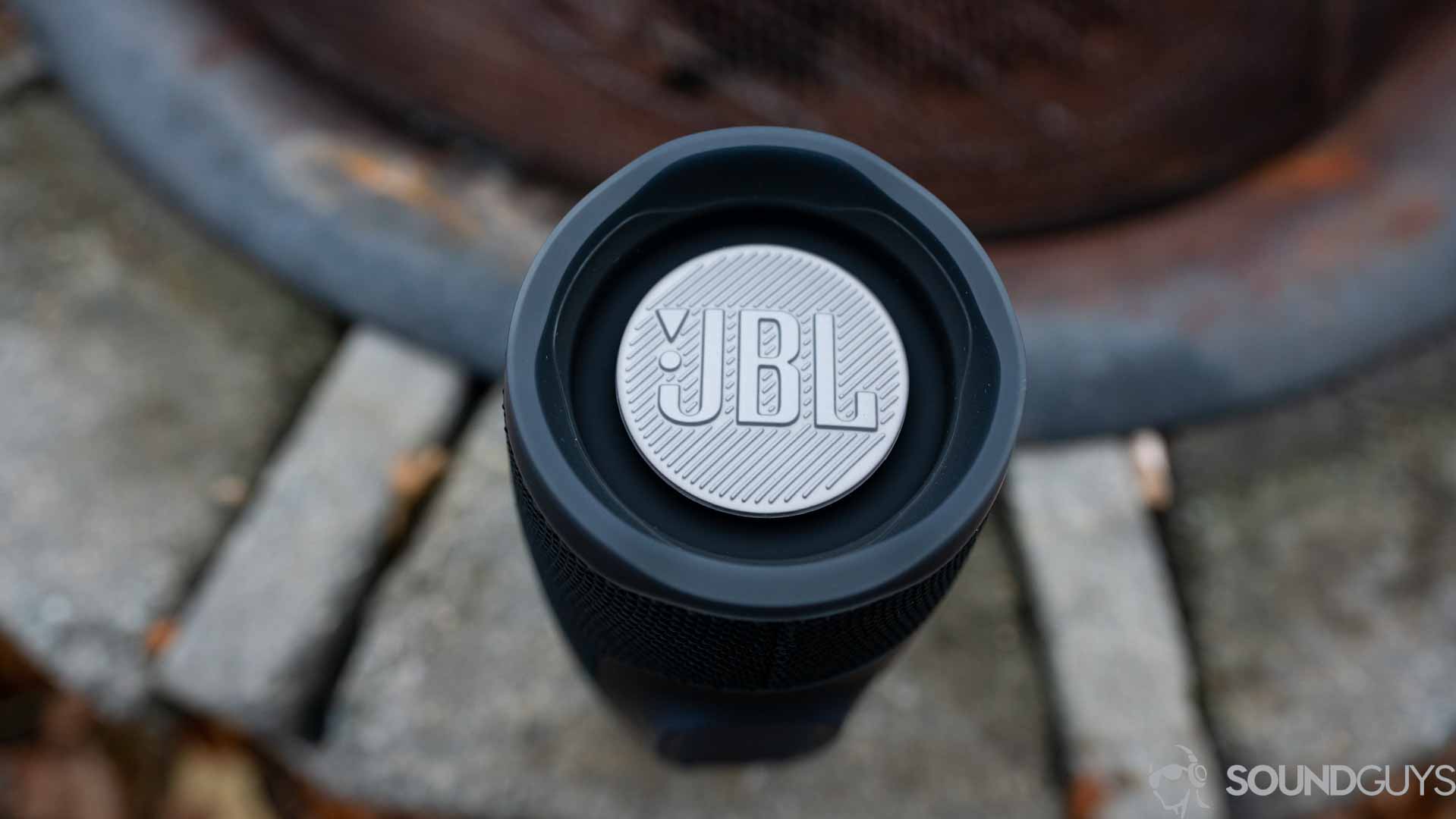Pictured is the exposed passive radiator of our review unit JBL Charge 4.