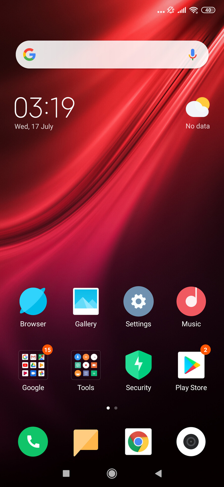 Mi 9T - home screen default icons