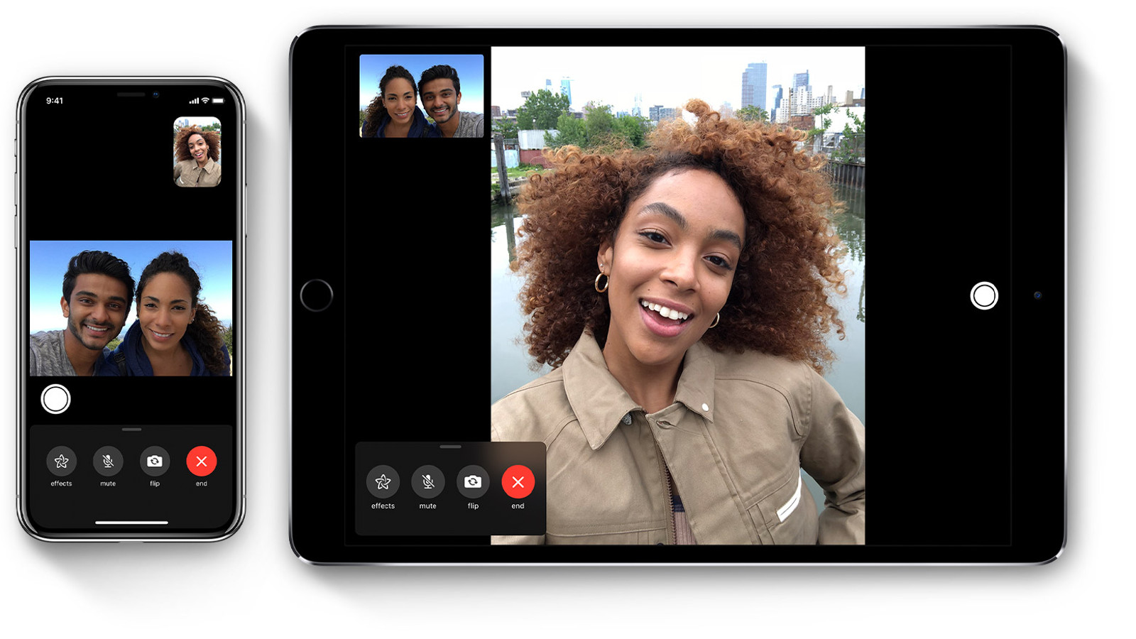 Facetime on iOS devices.