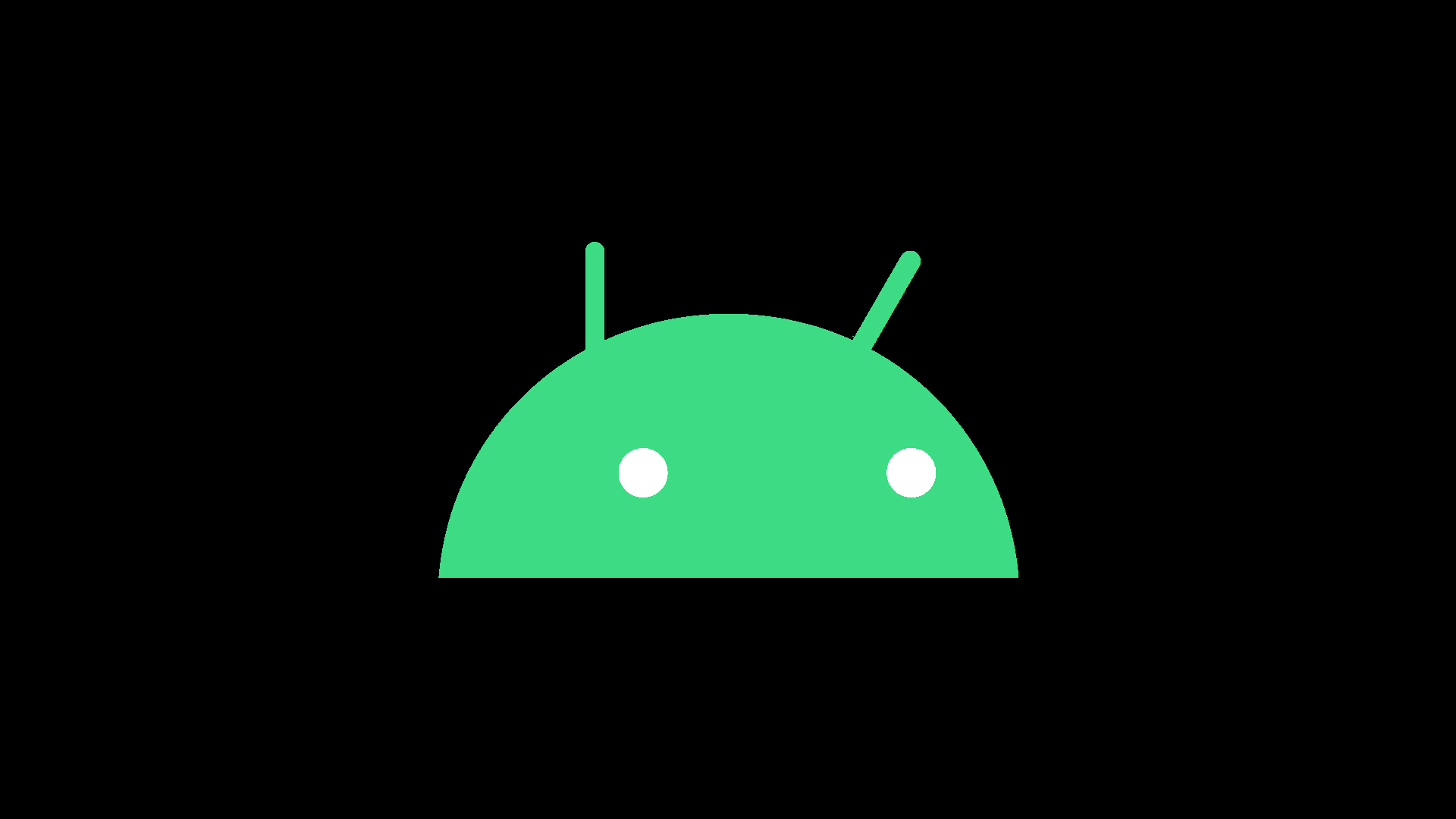new android logo 2019 robot head black background