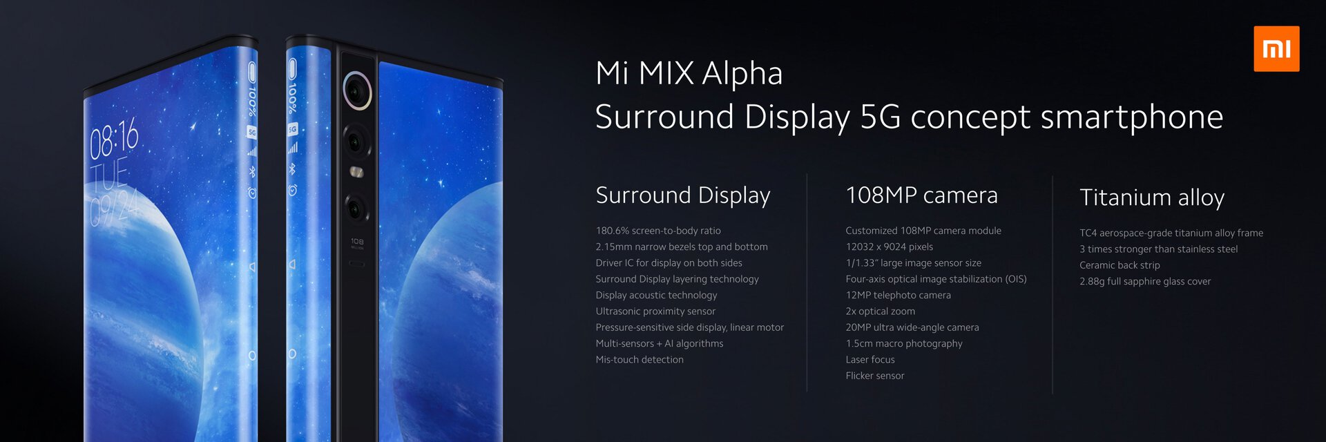 Xiaomi Mi alpha features