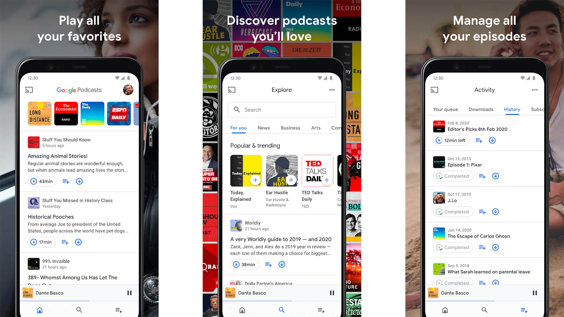 Google Podcasts screenshot 2020