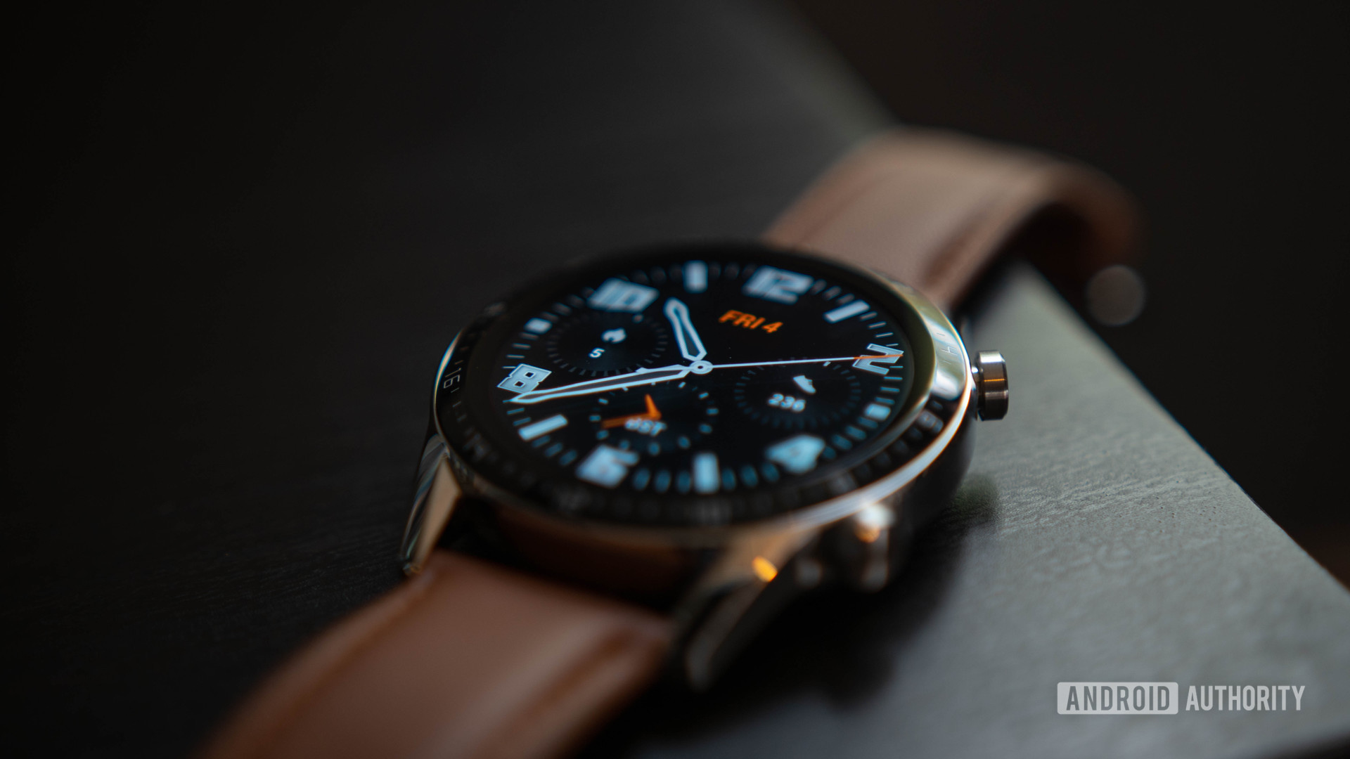 Huawei Watch GT 2 Face shot on table at an angle