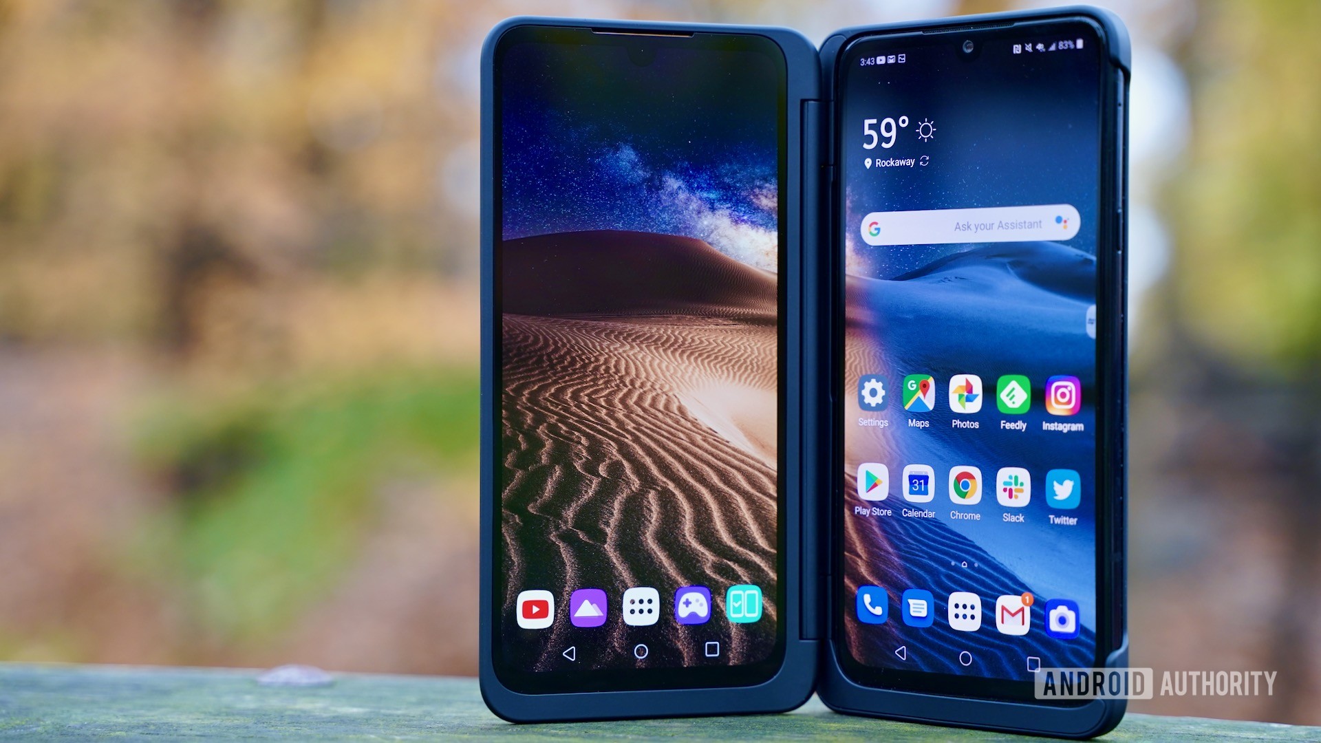 LG G8X ThinQ Review home screens standing
