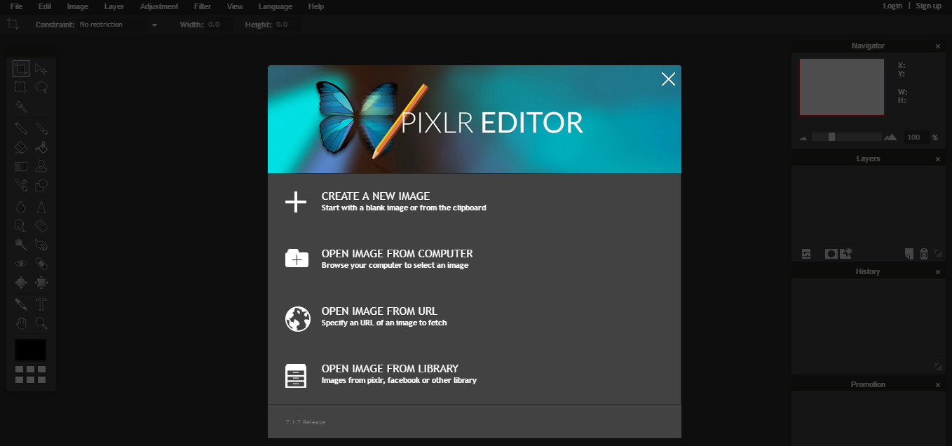 Pixlr Editor screenshot - Photoshop on Chromebooks