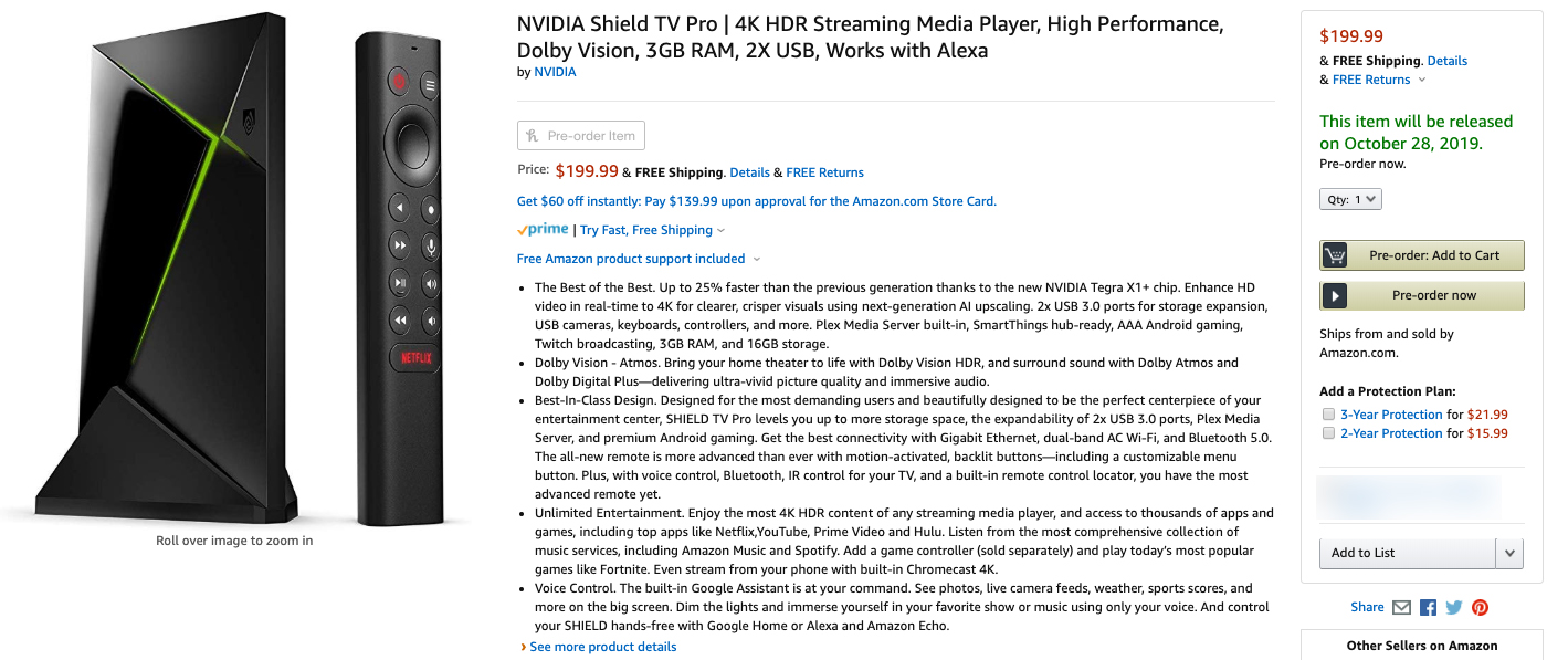 nvidia shield tv pro 4k with amazon alexa amazon