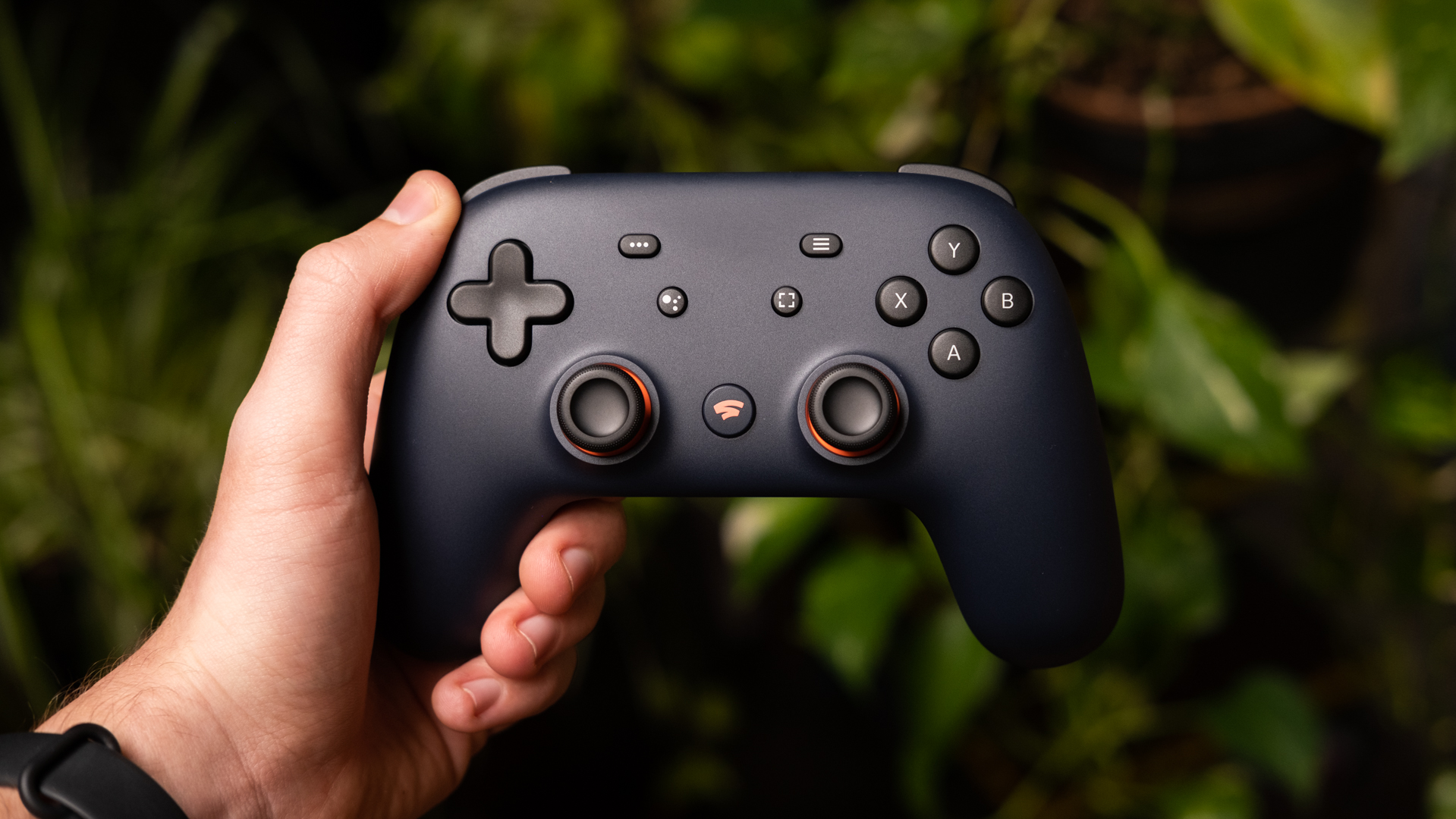 Google Stadia Founders Edition controller in hand