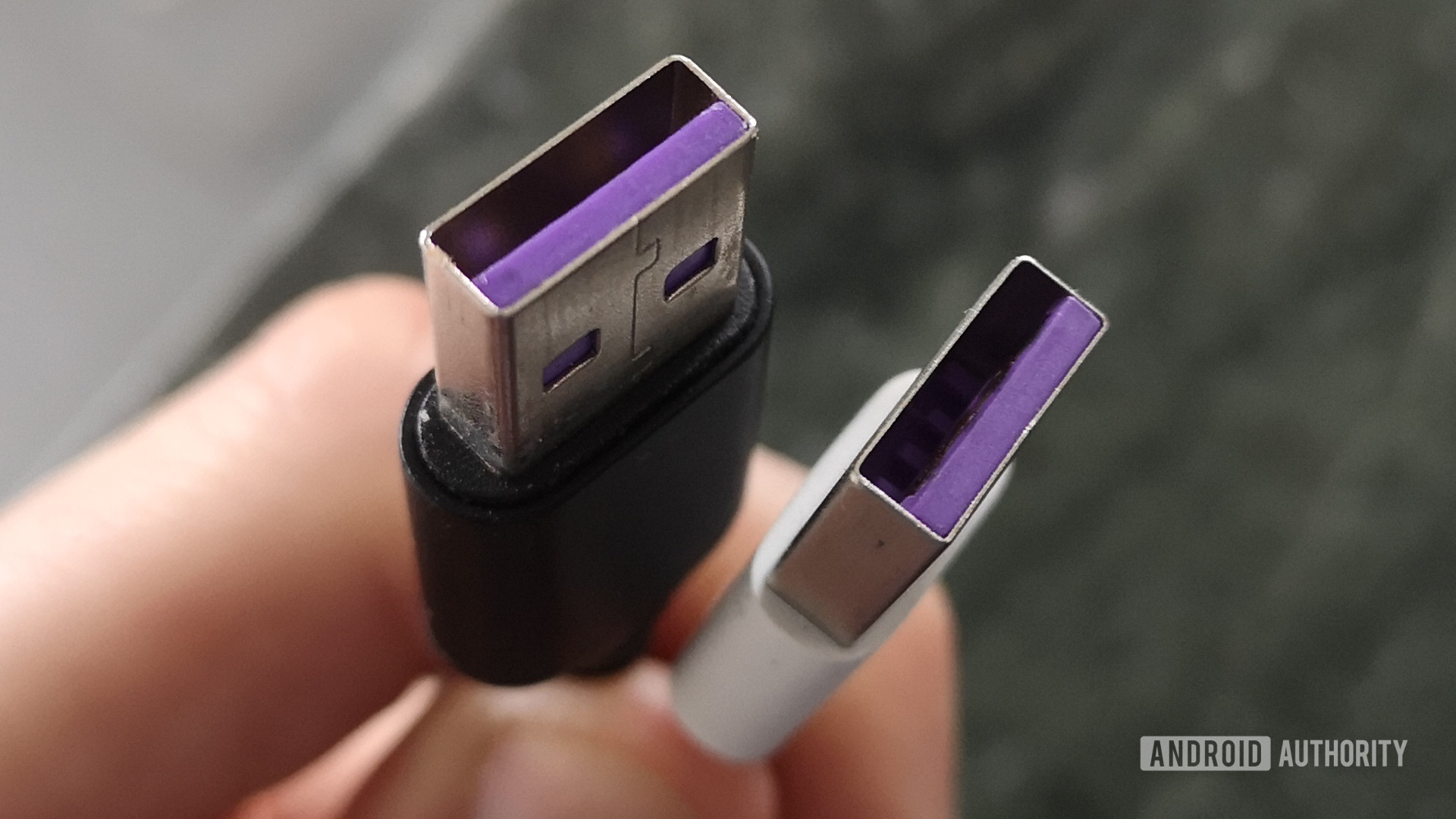 Purple USB A to USB C cable